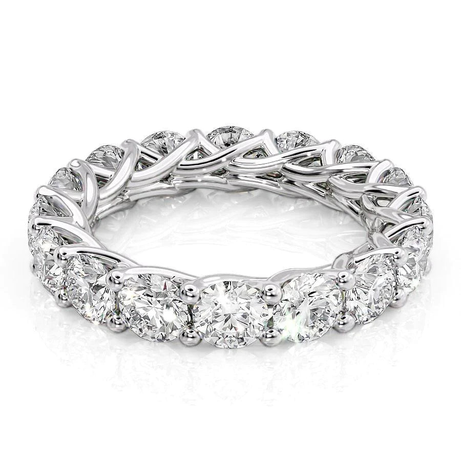 4.5ct Domina Round Cut Moissanite Ring - Silver