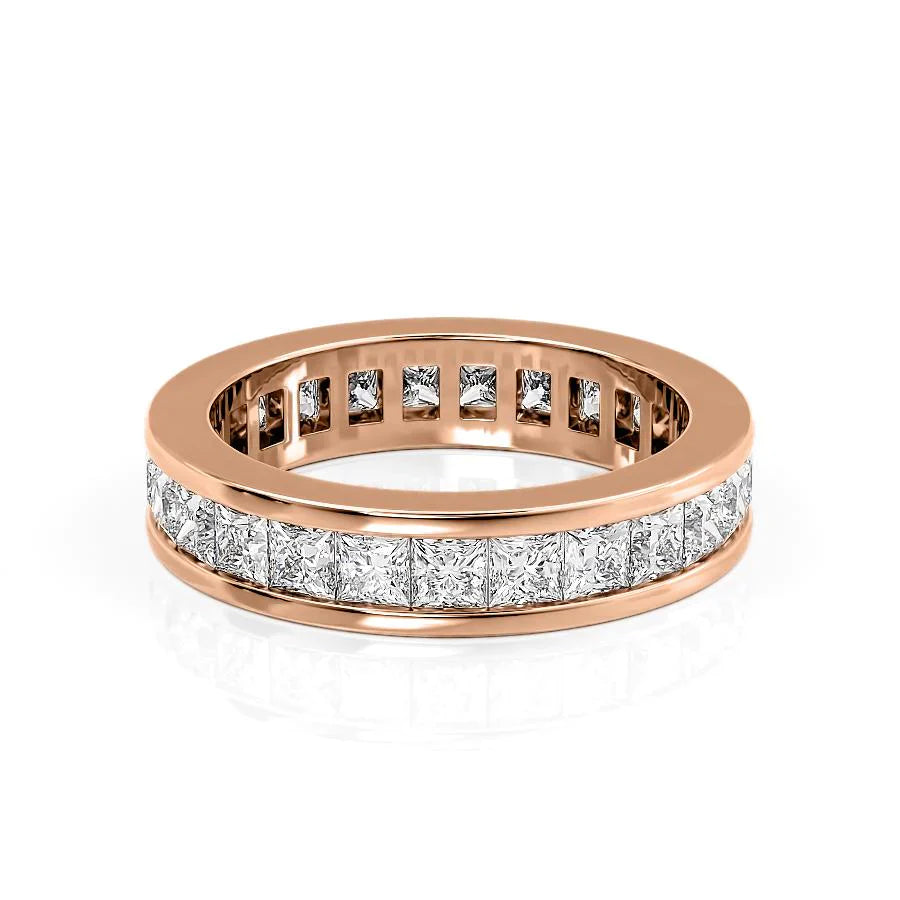 2.5ct Arabella Princess Cut Moissanite Ring - Rose Gold