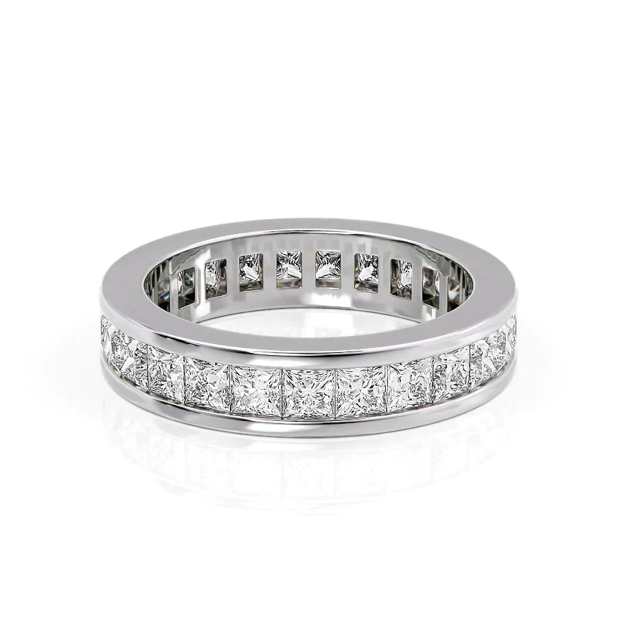 2.5ct Arabella Princess Cut Moissanite Ring - Silver