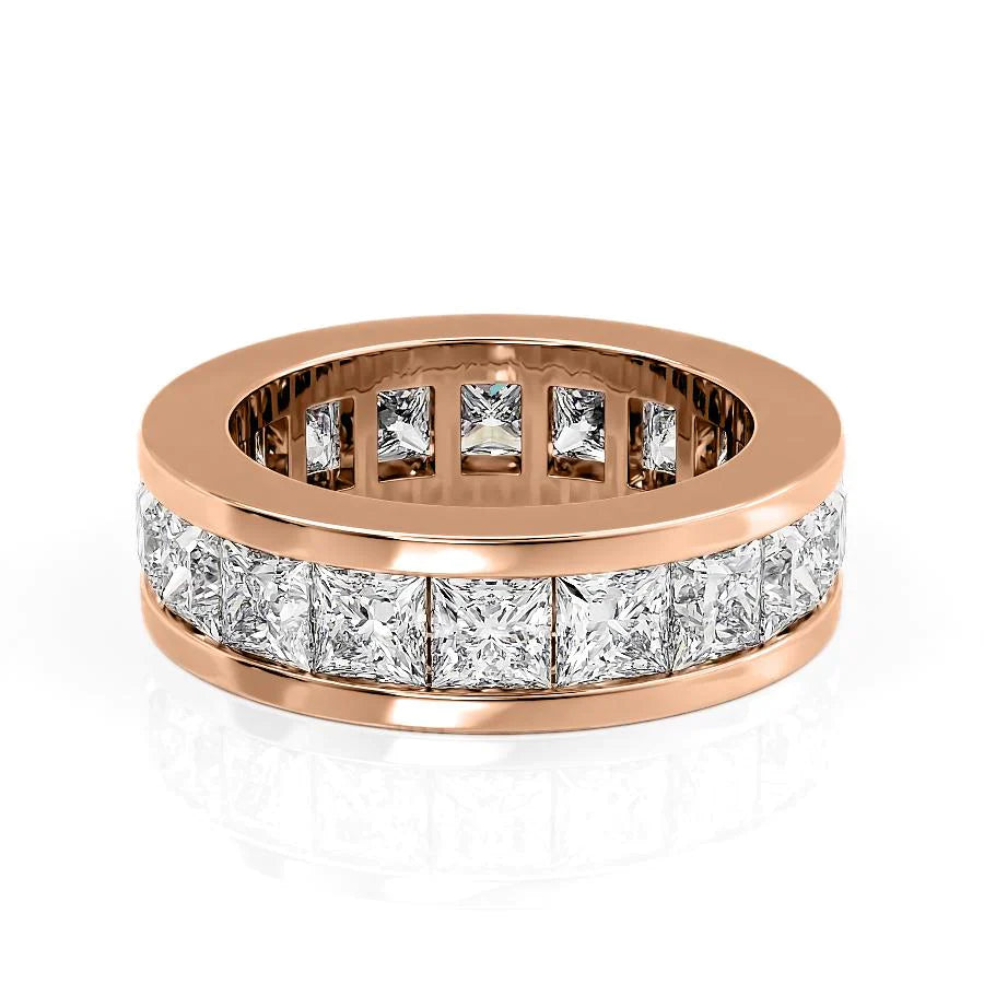 5.5ct Blossom Princess Cut Moissanite Ring - Rose Gold