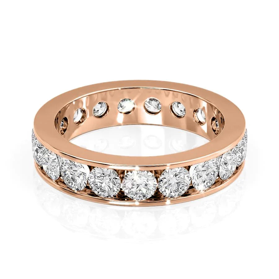 3ct Saija Round Cut Moissanite Ring - Rose Gold