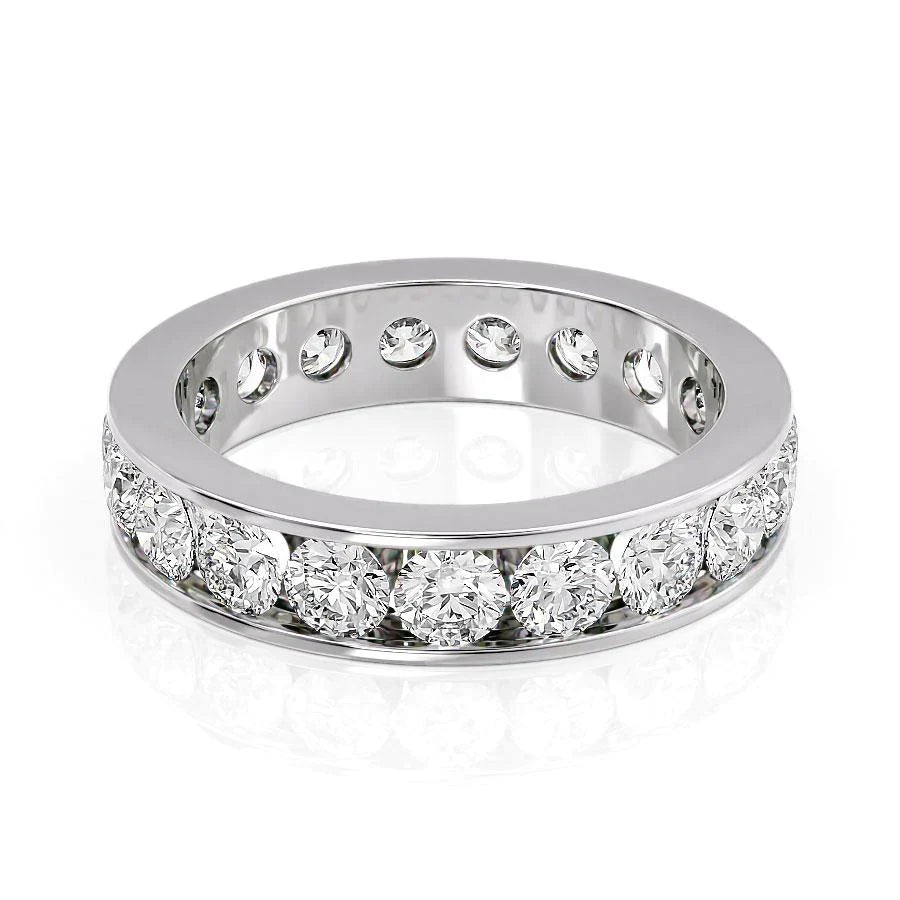 3ct Saija Round Cut Moissanite Ring - Silver
