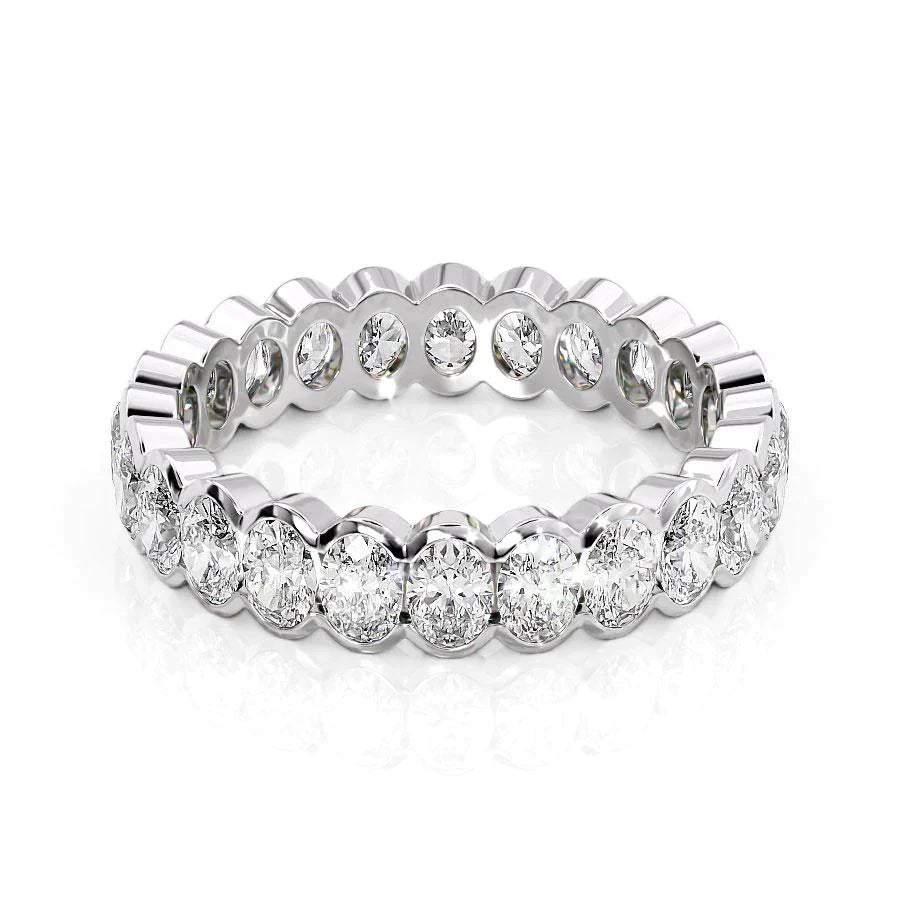 2ct Indira Oval Cut Moissanite Ring - Silver