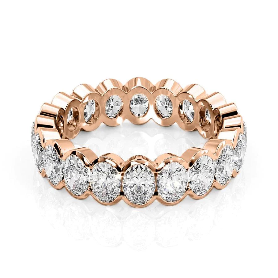3ct Aretta Oval Cut Moissanite Ring - Rose Gold