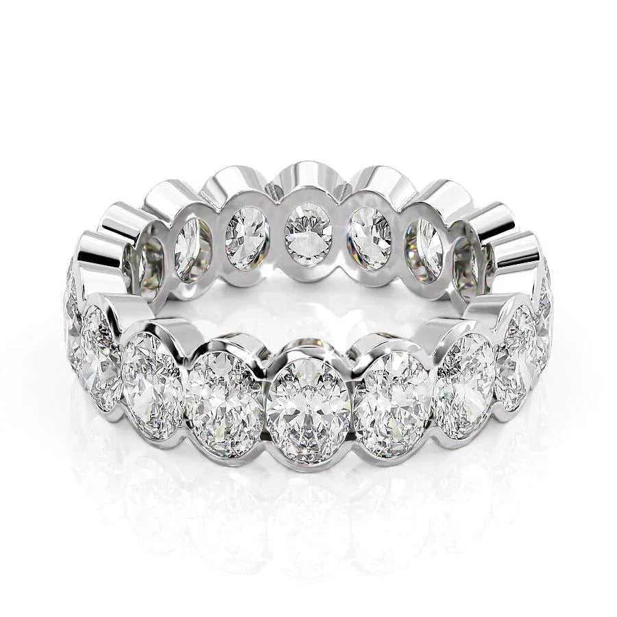 4.5ct Emna Oval Cut Moissanite Ring - Silver