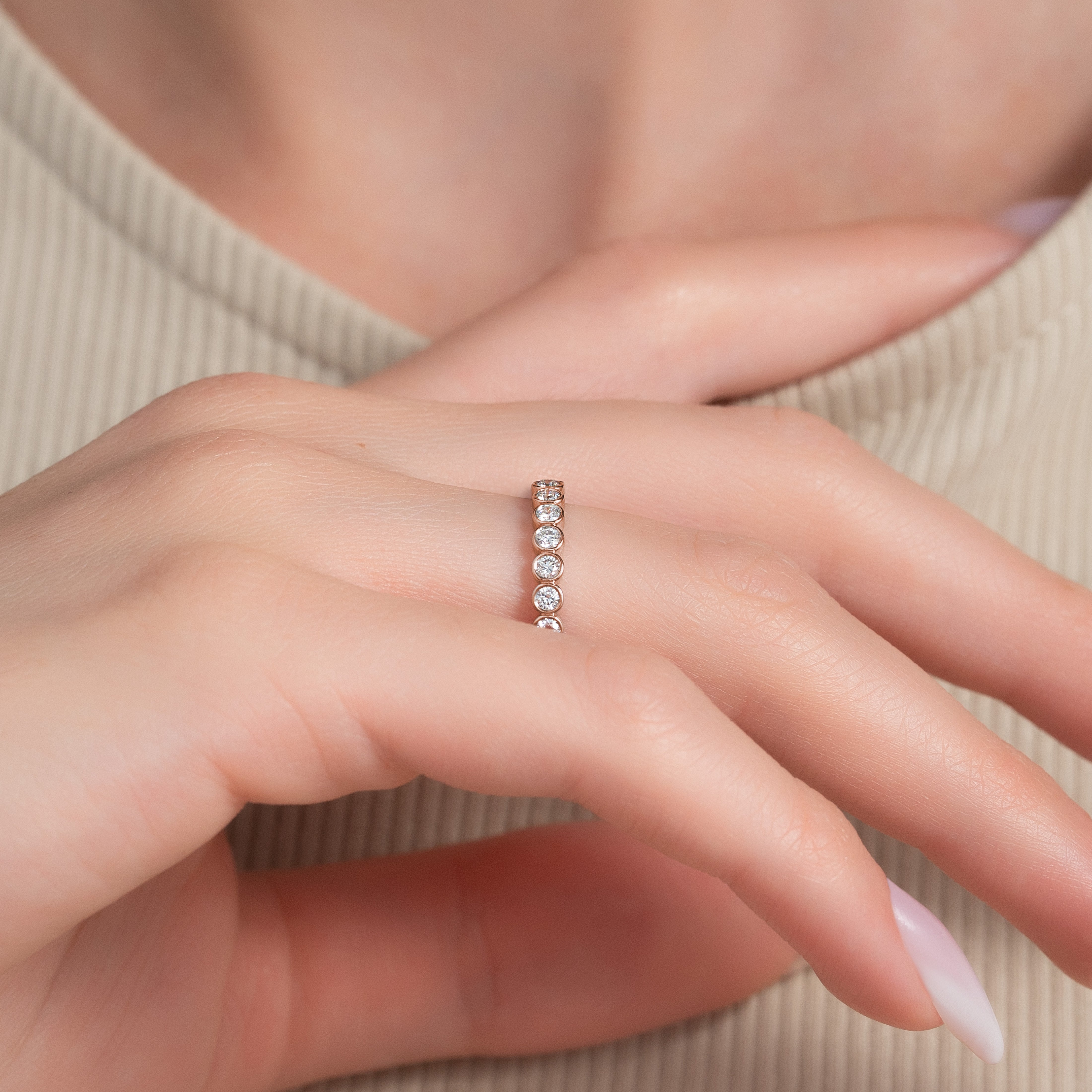 0.5ct Vestara Round Cut Moissanite Ring - Rose Gold