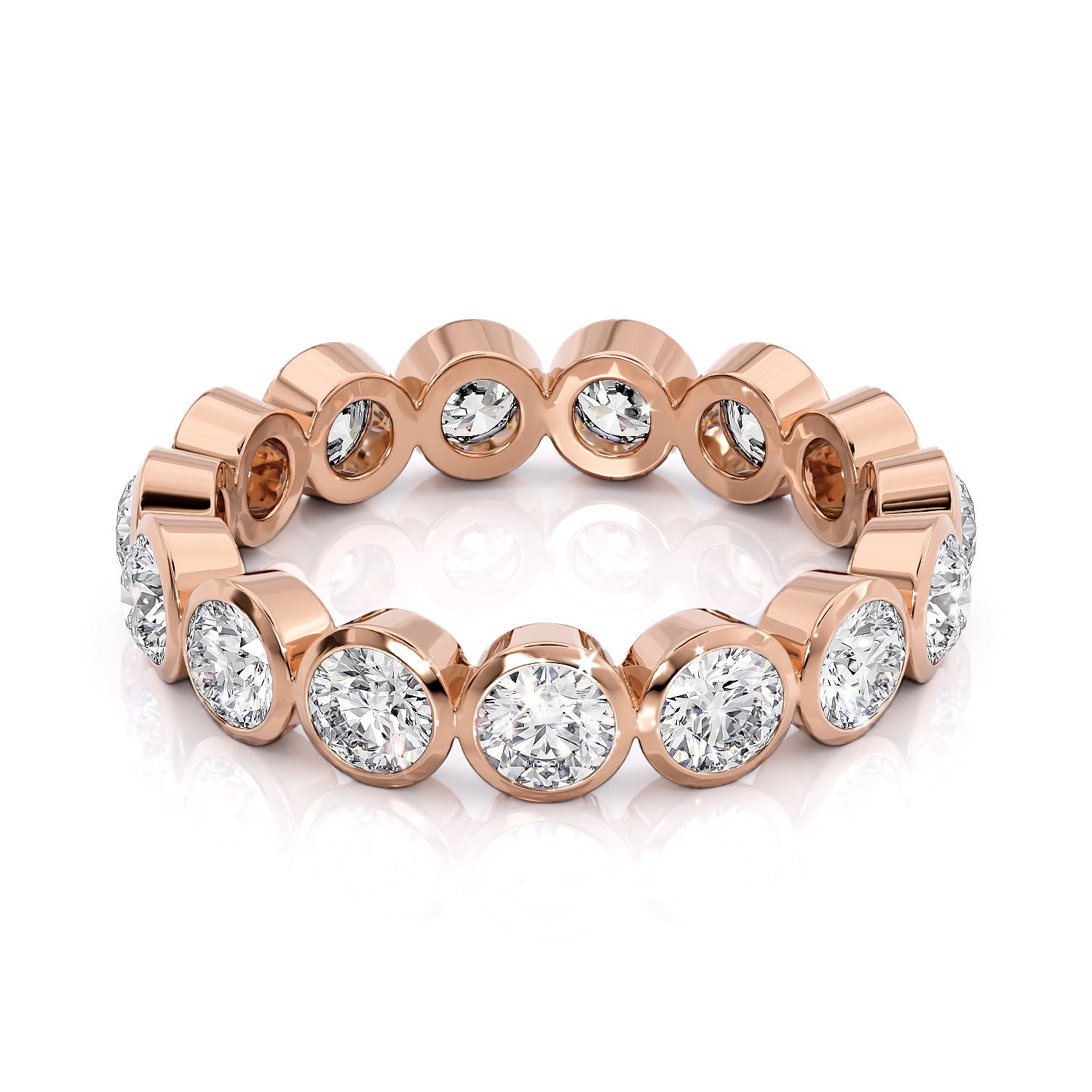 2ct Virginia Round Cut Moissanite Ring - Rose Gold