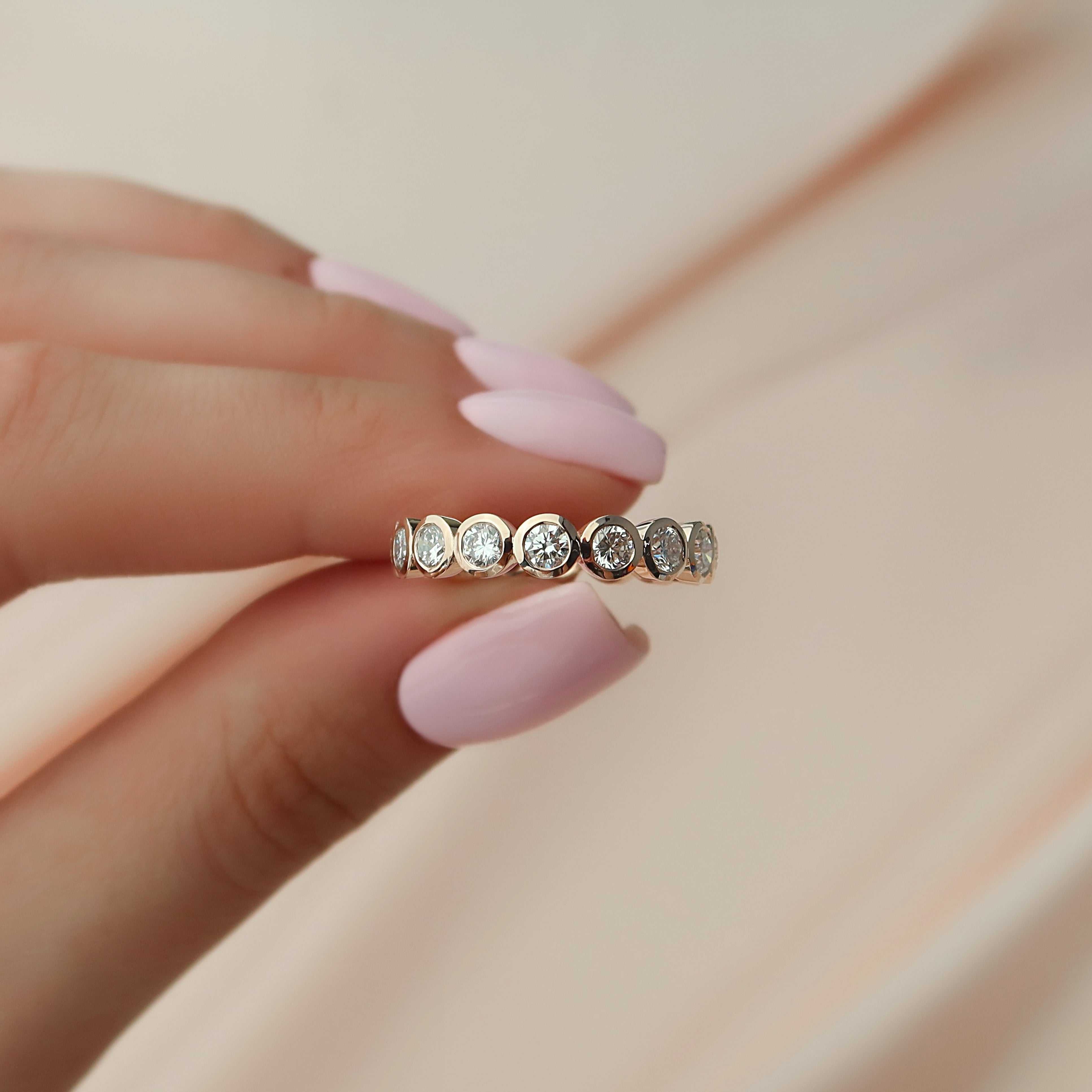 2ct Virginia Round Cut Moissanite Ring - Rose Gold
