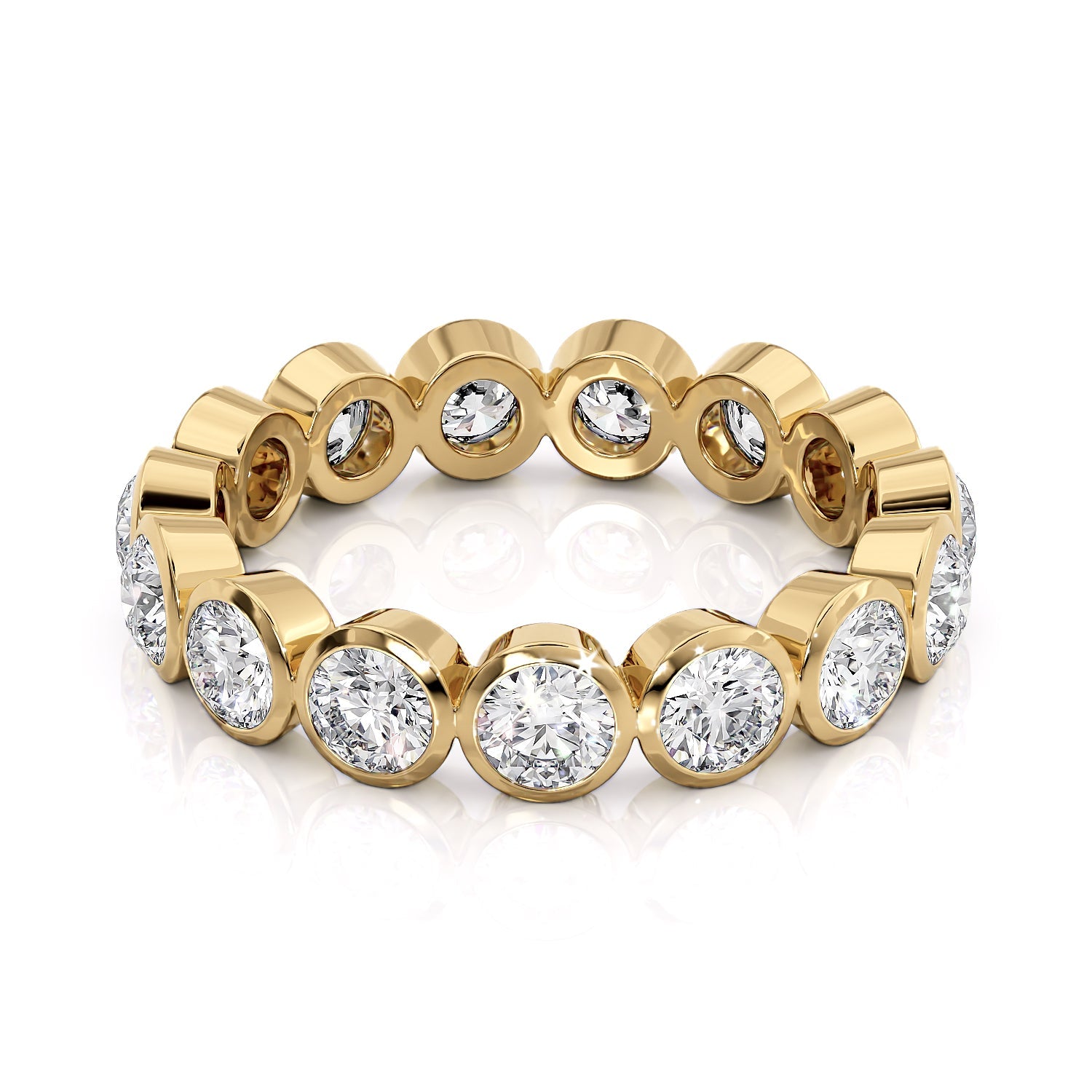 2ct Virginia Round Cut Moissanite Ring - Gold