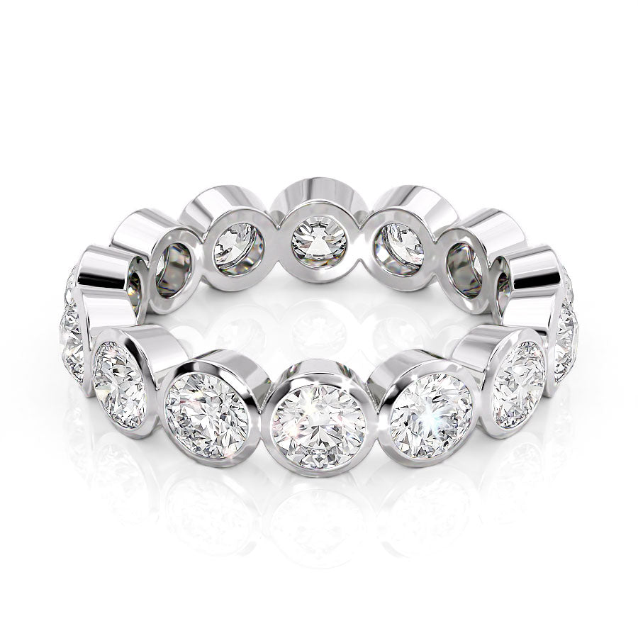3ct Lalinda Round Cut Moissanite Ring - Silver