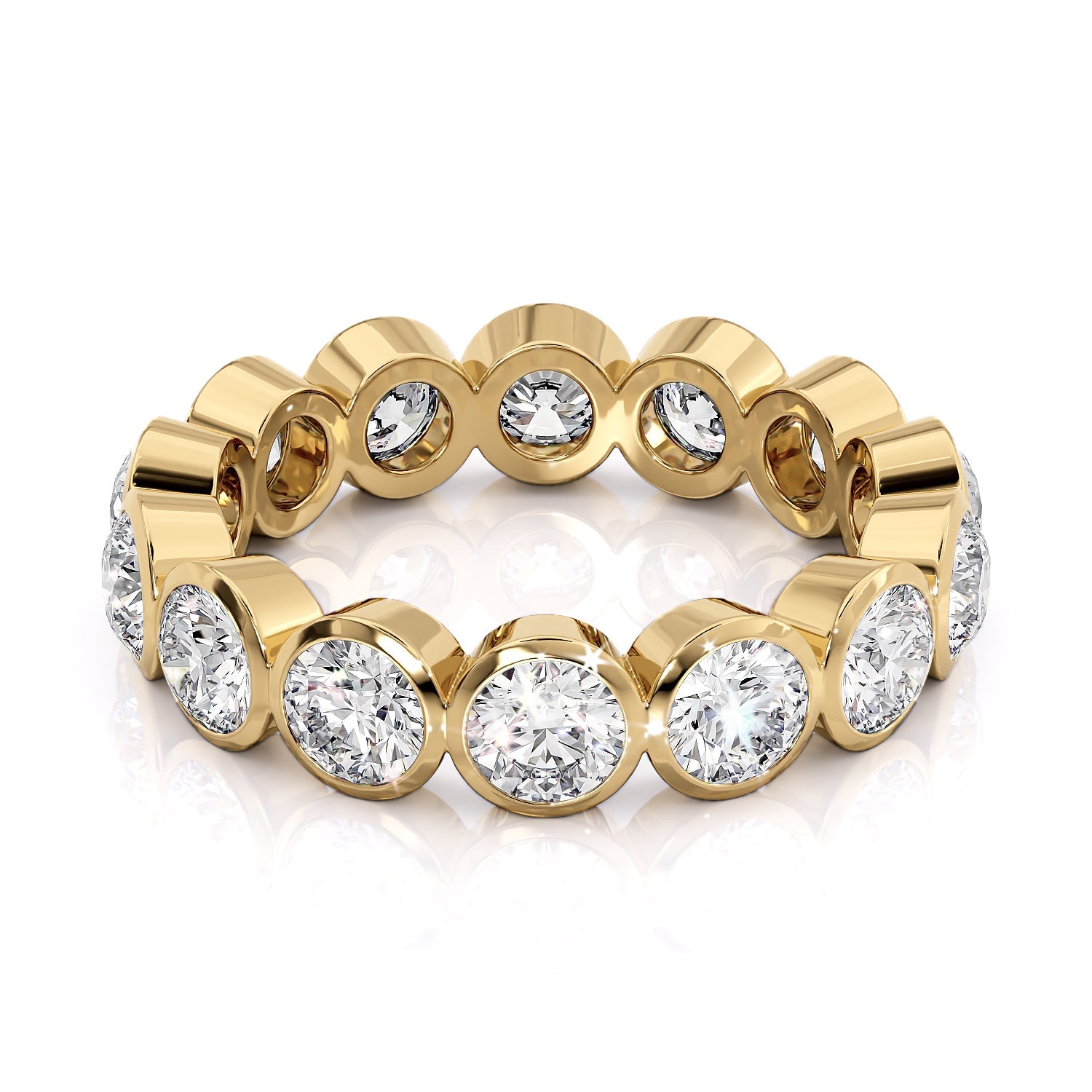 3ct Lalinda Round Cut Moissanite Ring - Gold