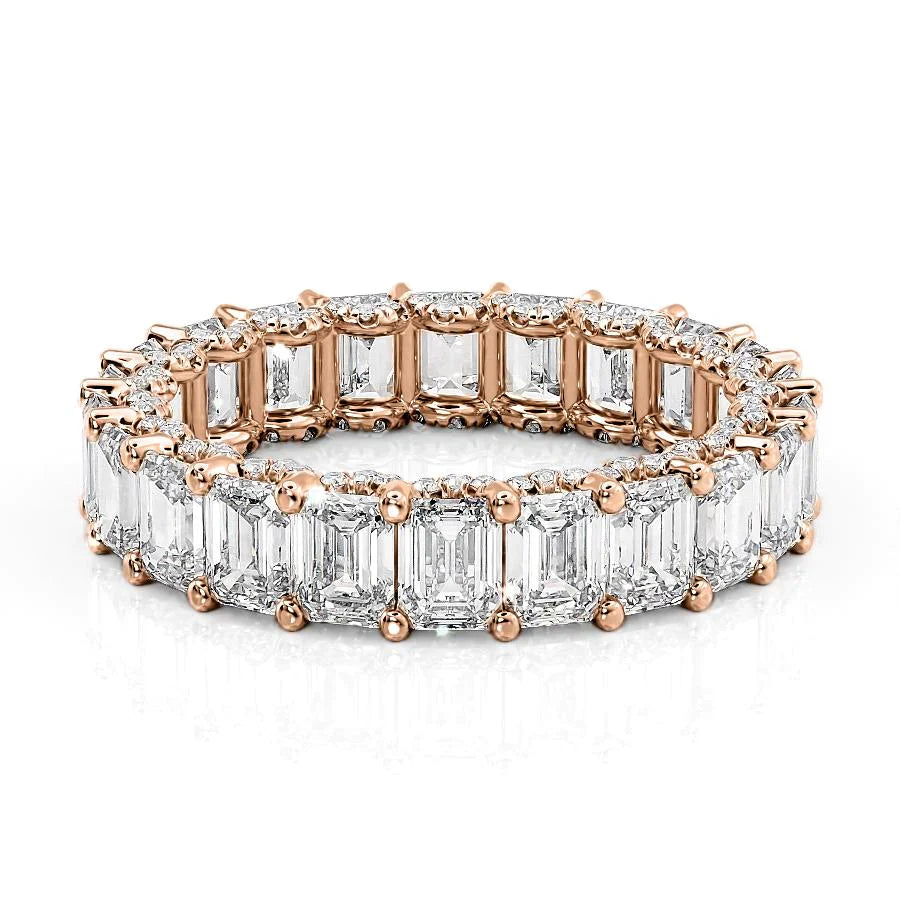 5.8ct Vivena Emerald Cut Moissanite Ring - Rose Gold
