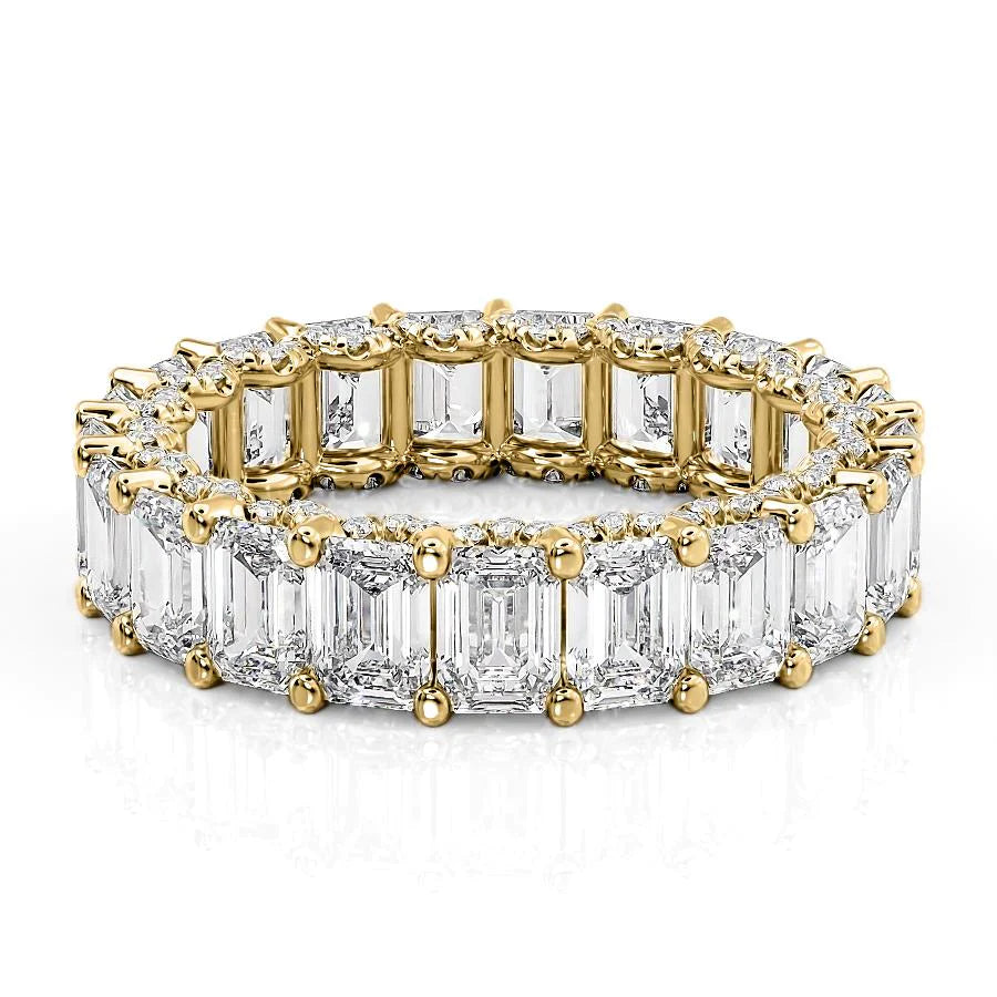 6.3ct Ilaria Emerald Cut Moissanite Ring - Gold