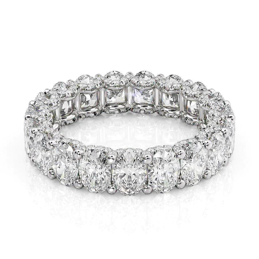 4.8ct Genevieve Oval Cut Moissanite Ring - Silver
