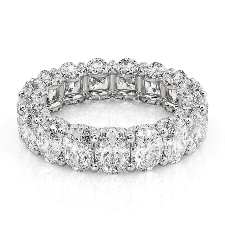 6.8ct Delphi Oval Cut Moissanite Ring - Silver