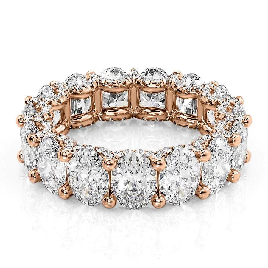 7.8ct Kimara Oval Cut Moissanite Ring - Rose Gold