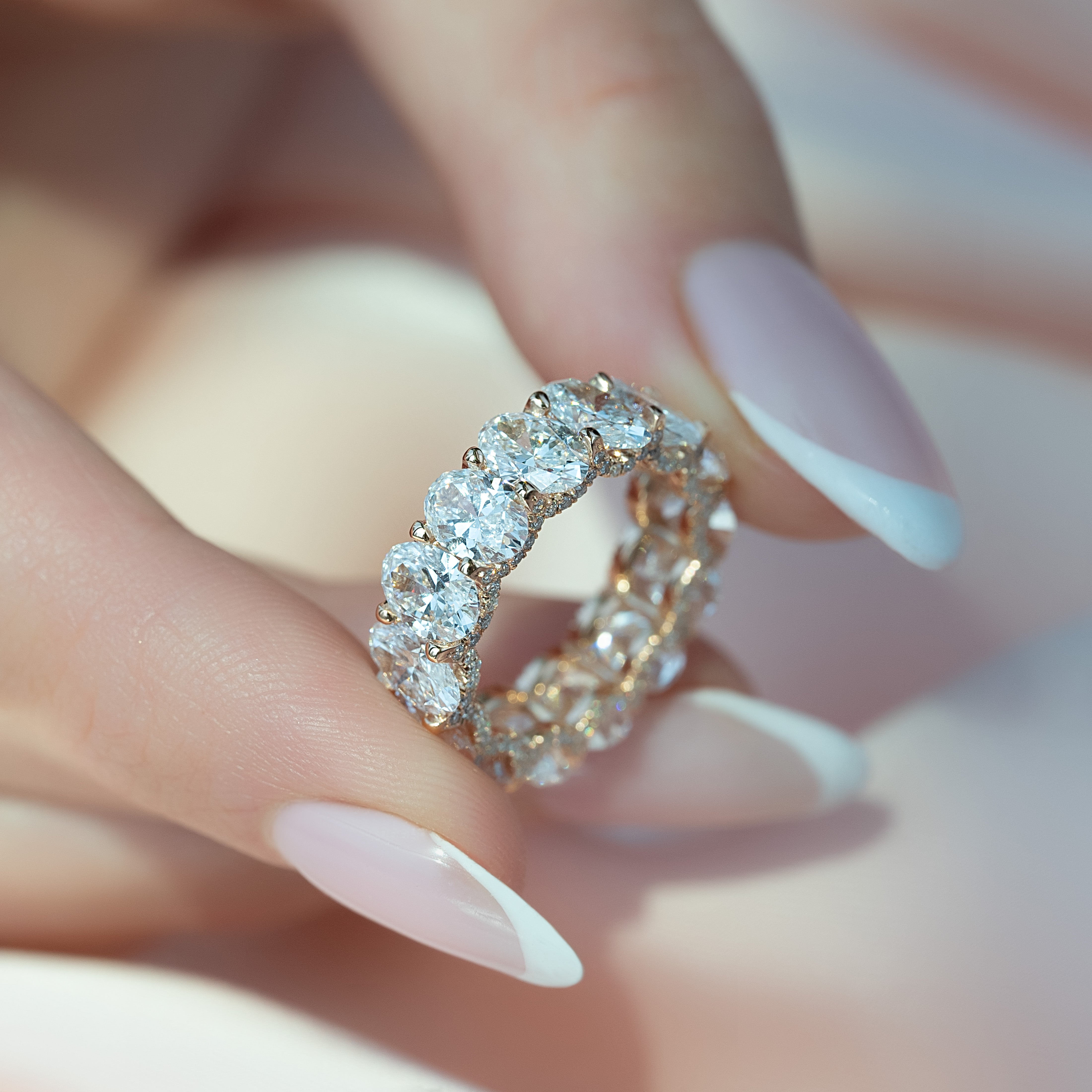 7.8ct Kimara Oval Cut Moissanite Ring - Rose Gold