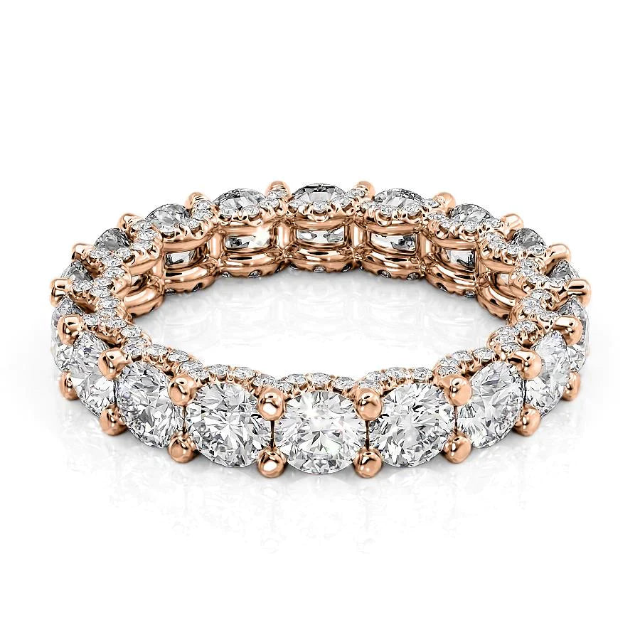 3.8ct Tessa Round Cut Moissanite Ring - Rose Gold