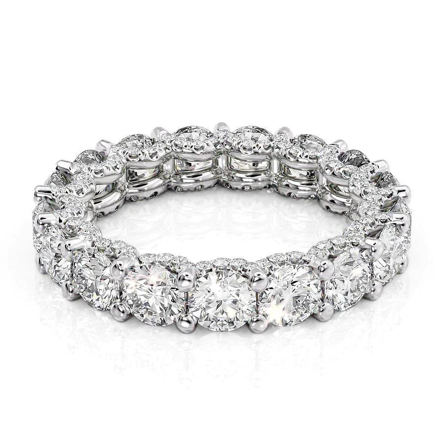 4.3ct Seraphina Round Cut Moissanite Ring - Silver