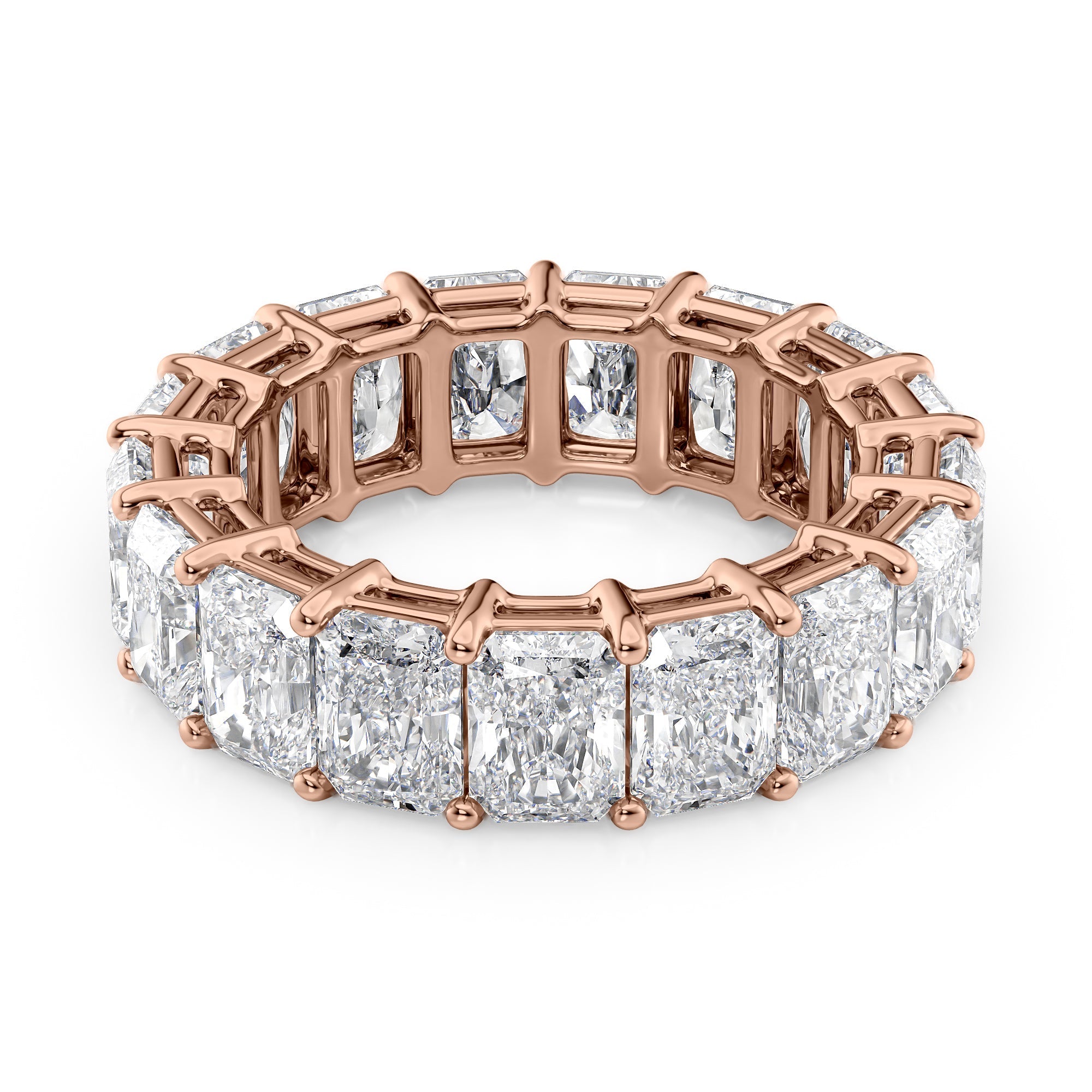 8ct Monica Round Cut Moissanite Ring - Rose Gold
