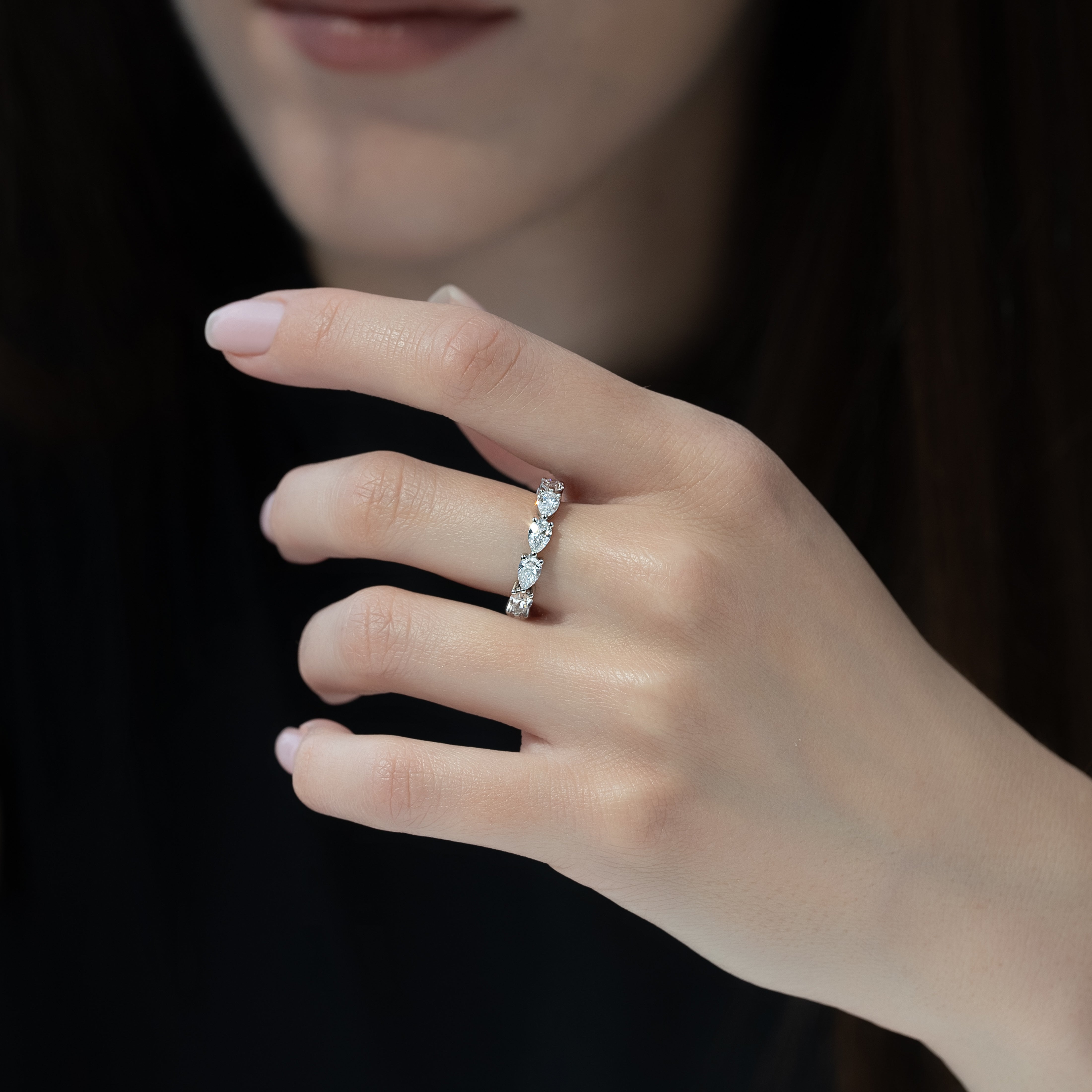 3ct Sophia Pear Cut Moissanite Ring - Silver