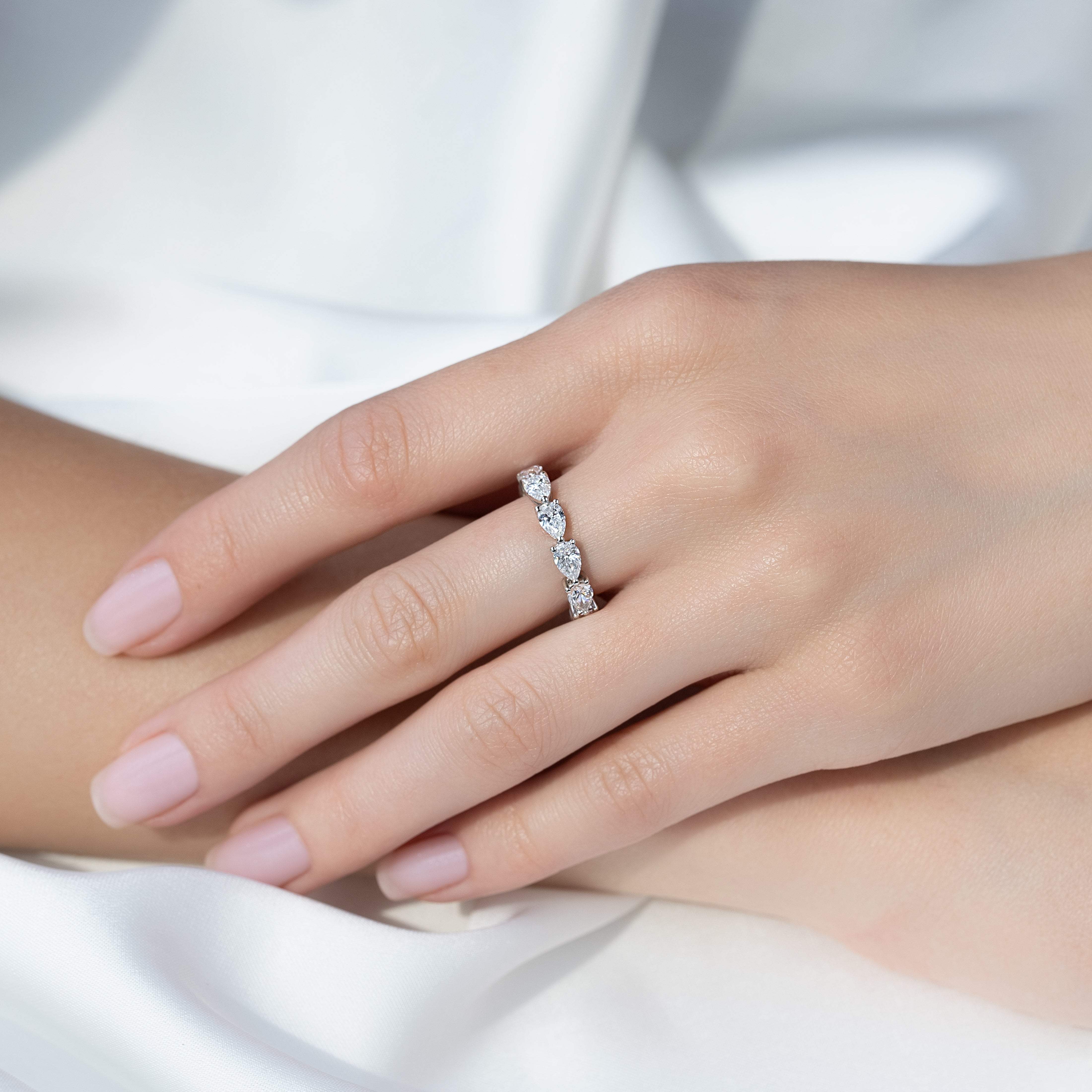 3ct Sophia Pear Cut Moissanite Ring - Silver