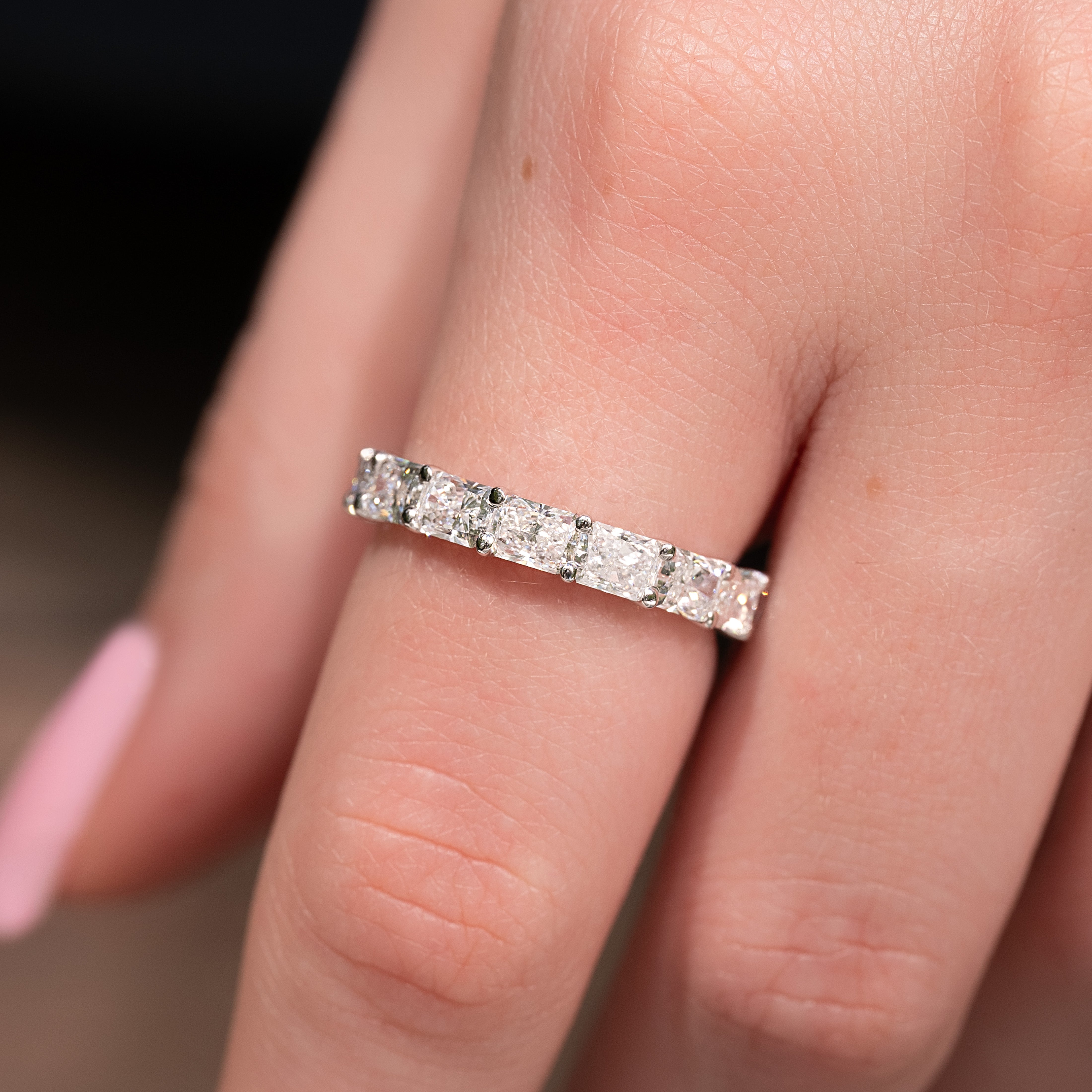 4ct Hermia Radiant Cut Moissanite Ring - Silver