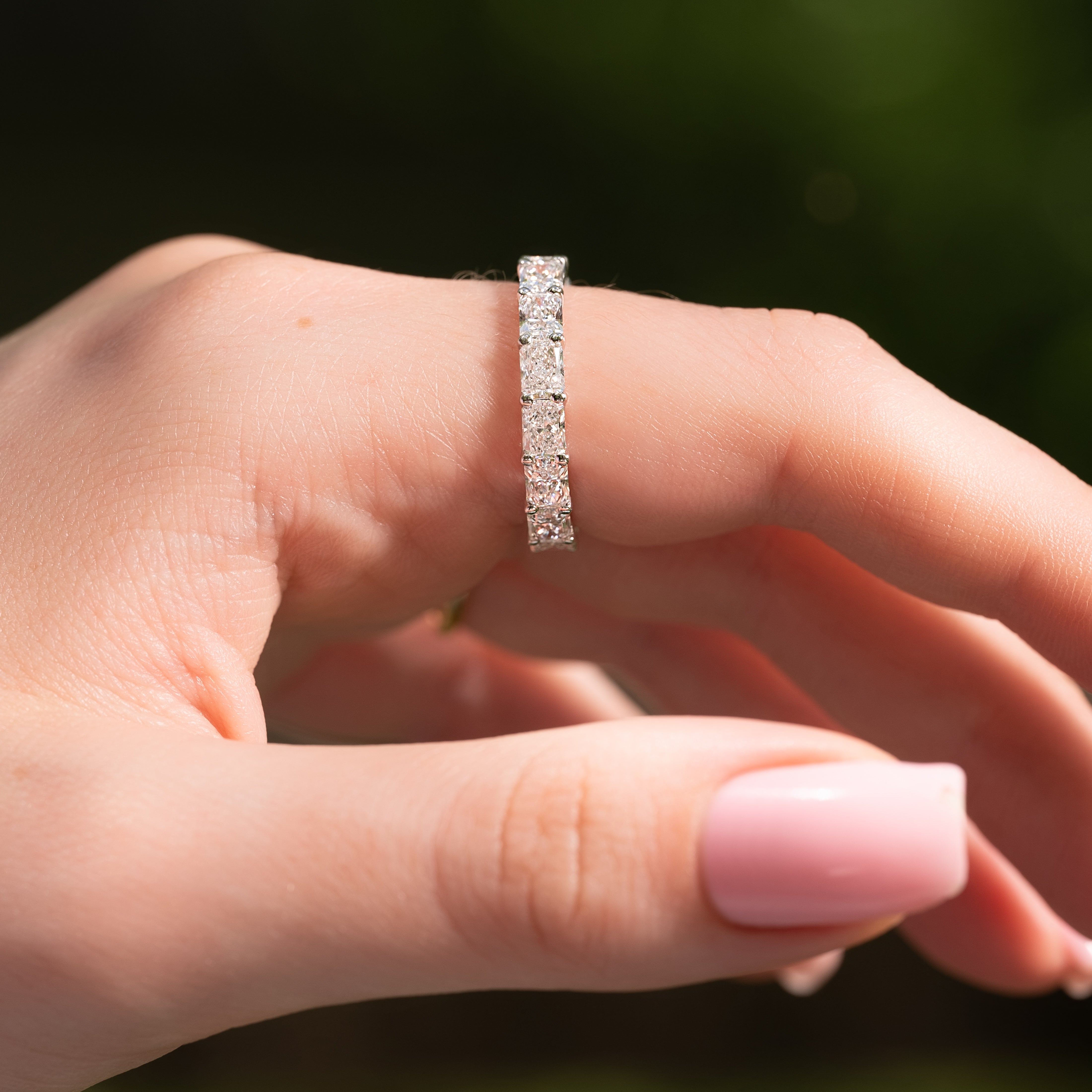 4ct Hermia Radiant Cut Moissanite Ring - Silver