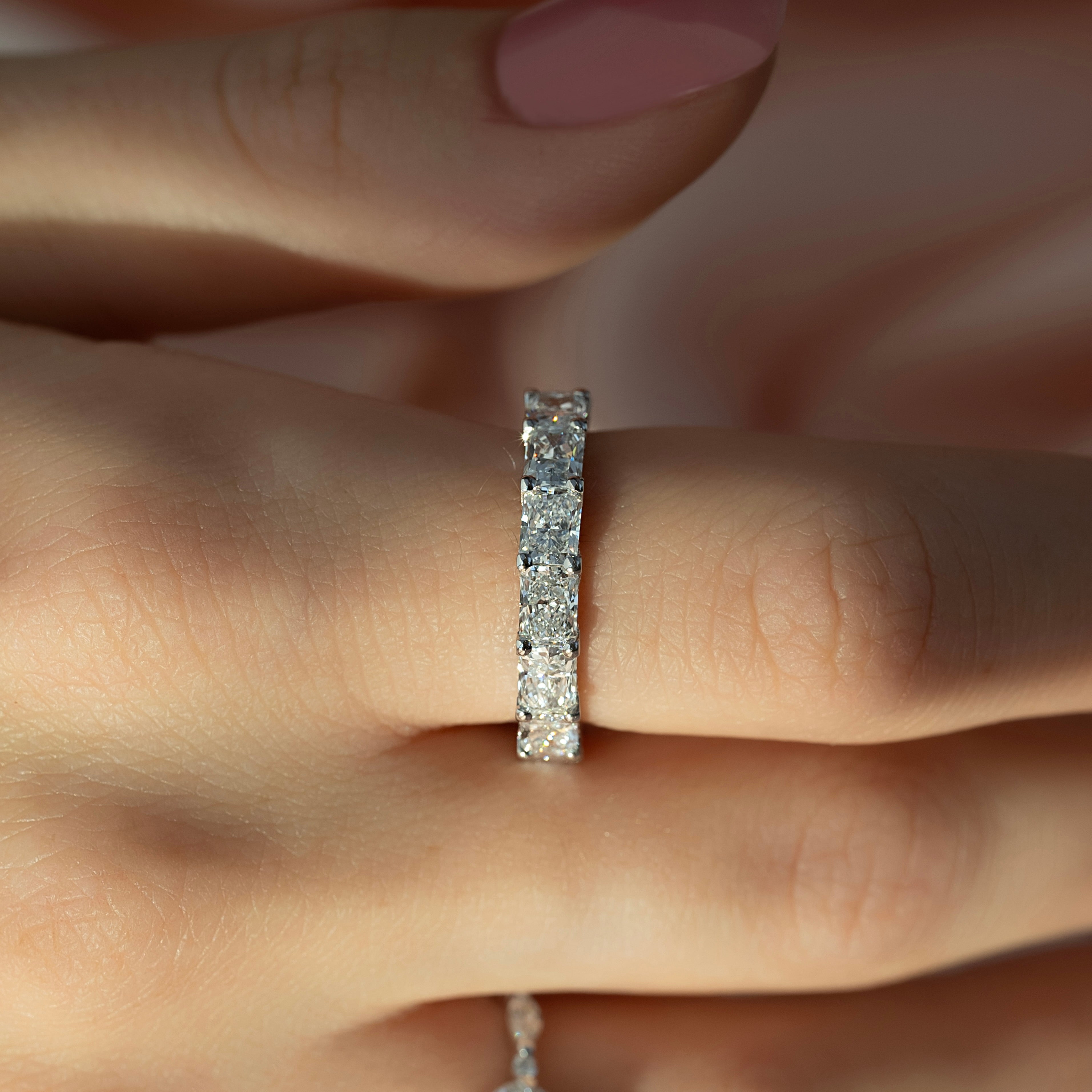 4.3ct Briona Radiant Cut Moissanite Ring - Silver