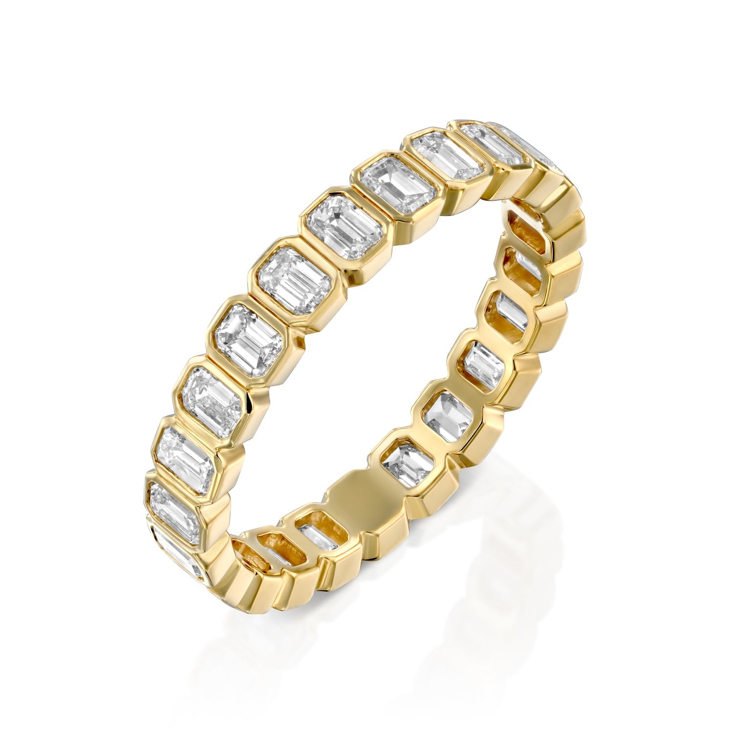 2ct Alma Emerald Cut Moissanite Ring - Gold