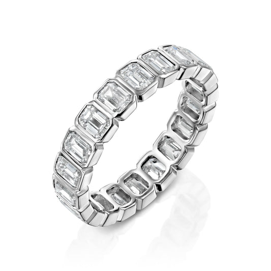 3ct Skyla Emerald Cut Moissanite Ring - Silver