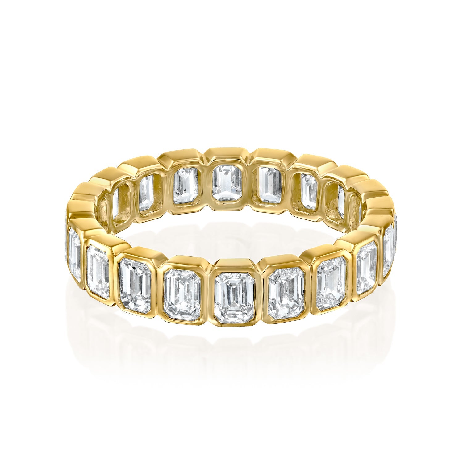 3ct Skyla Emerald Cut Moissanite Ring - Gold