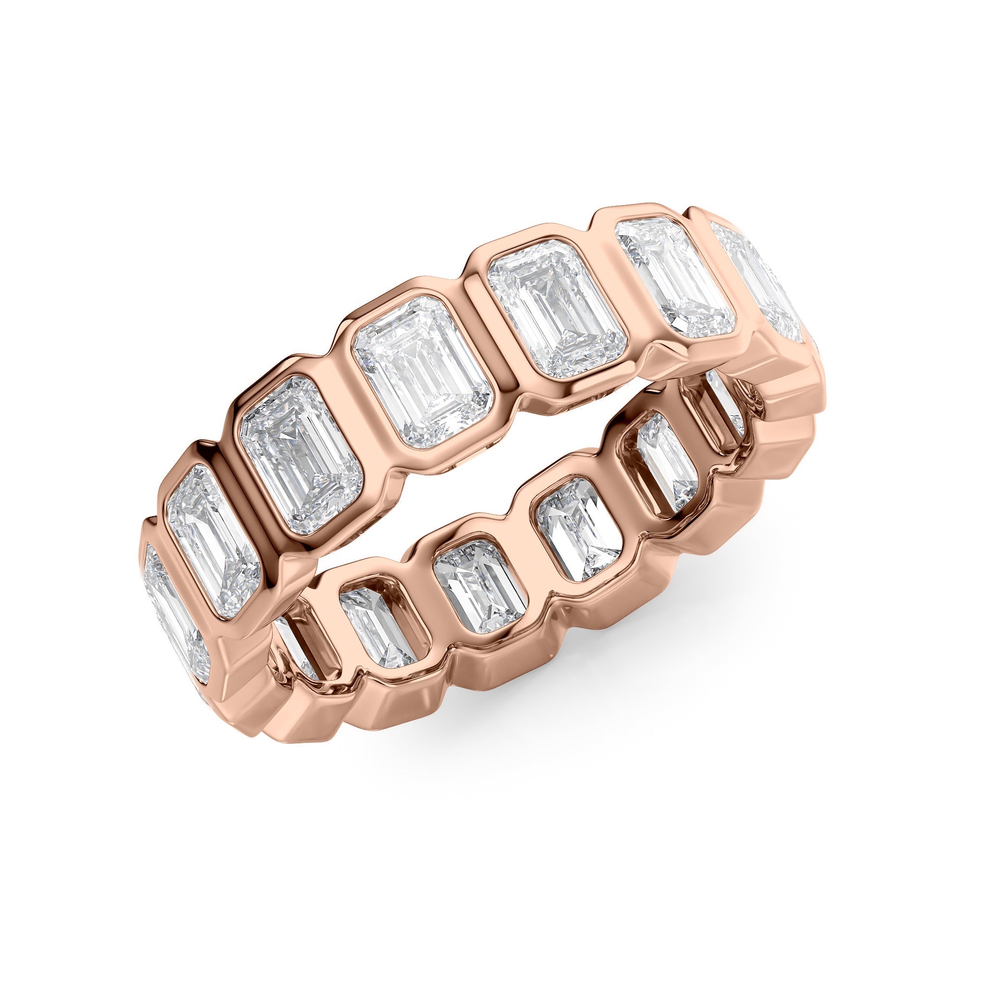 3.5ct Narina Emerald Cut Moissanite Ring - Rose Gold
