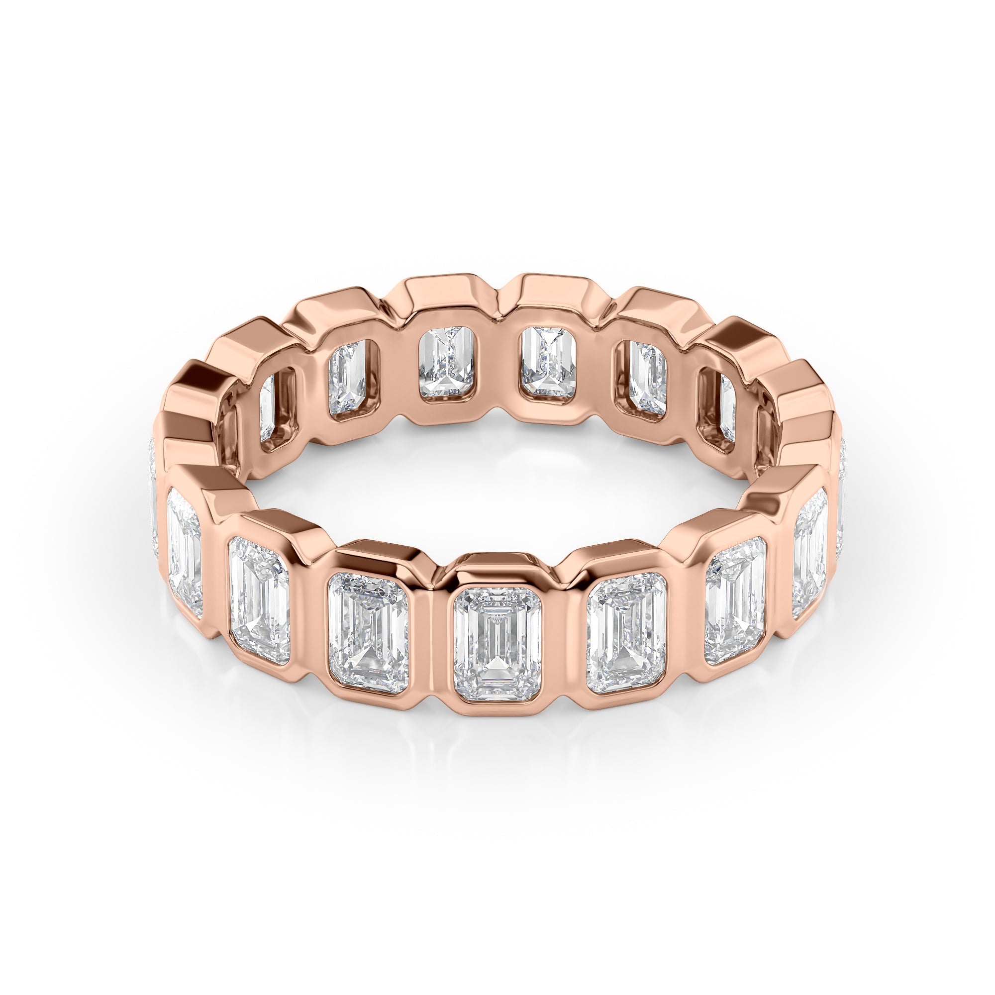 4.5ct Emanuela Emerald Cut Moissanite Ring - Rose Gold