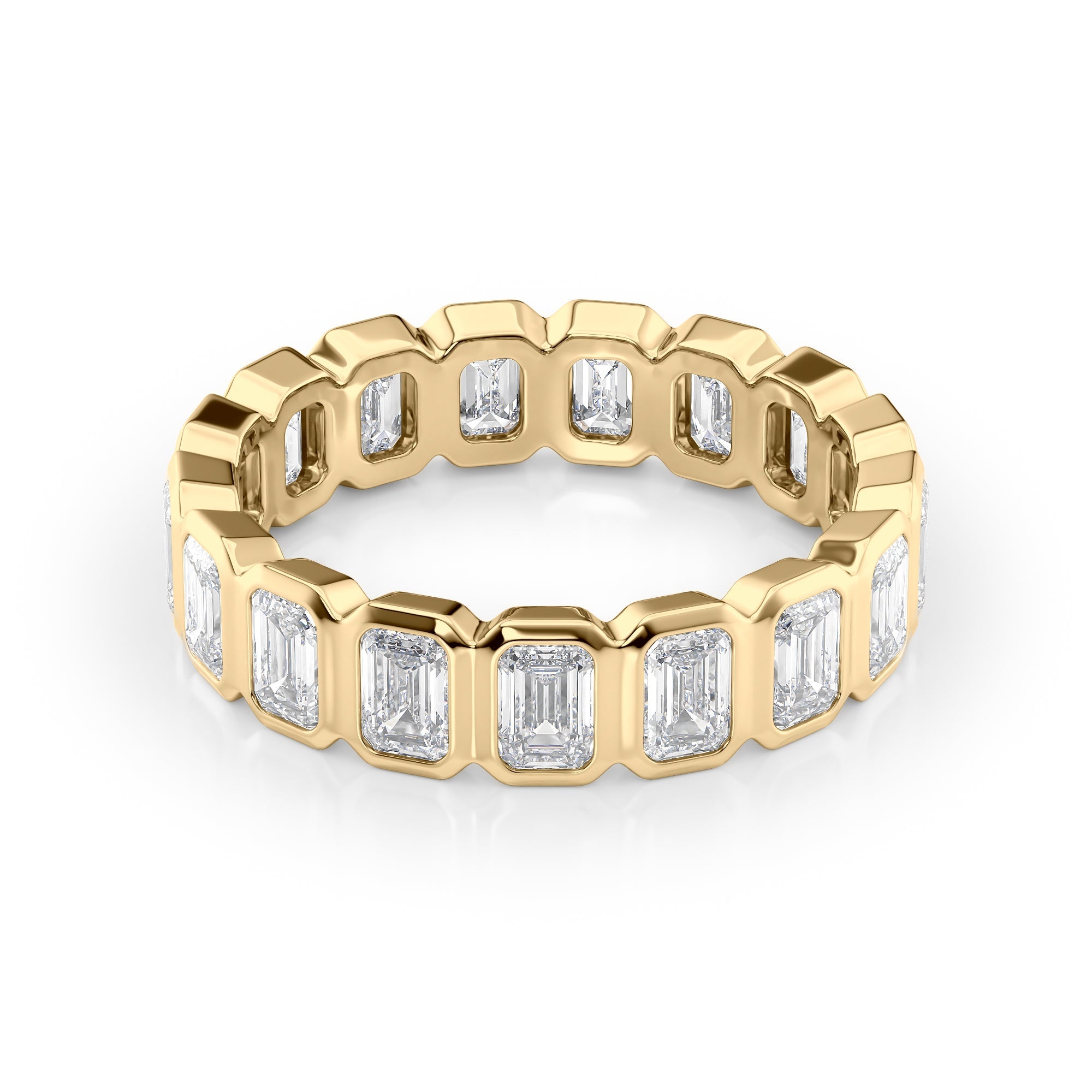 4.5ct Emanuela Emerald Cut Moissanite Ring - Gold