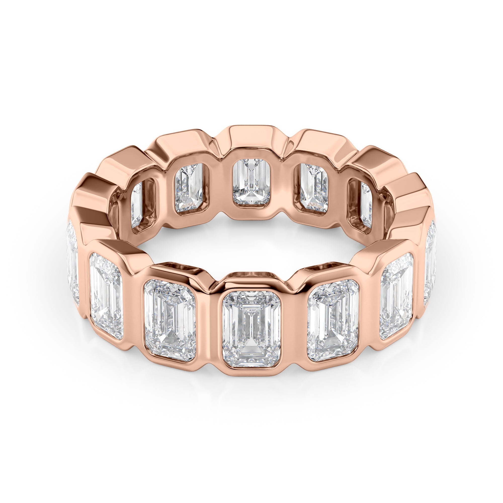 5.5ct Euphrosyne Emerald Cut Moissanite Ring - Rose Gold