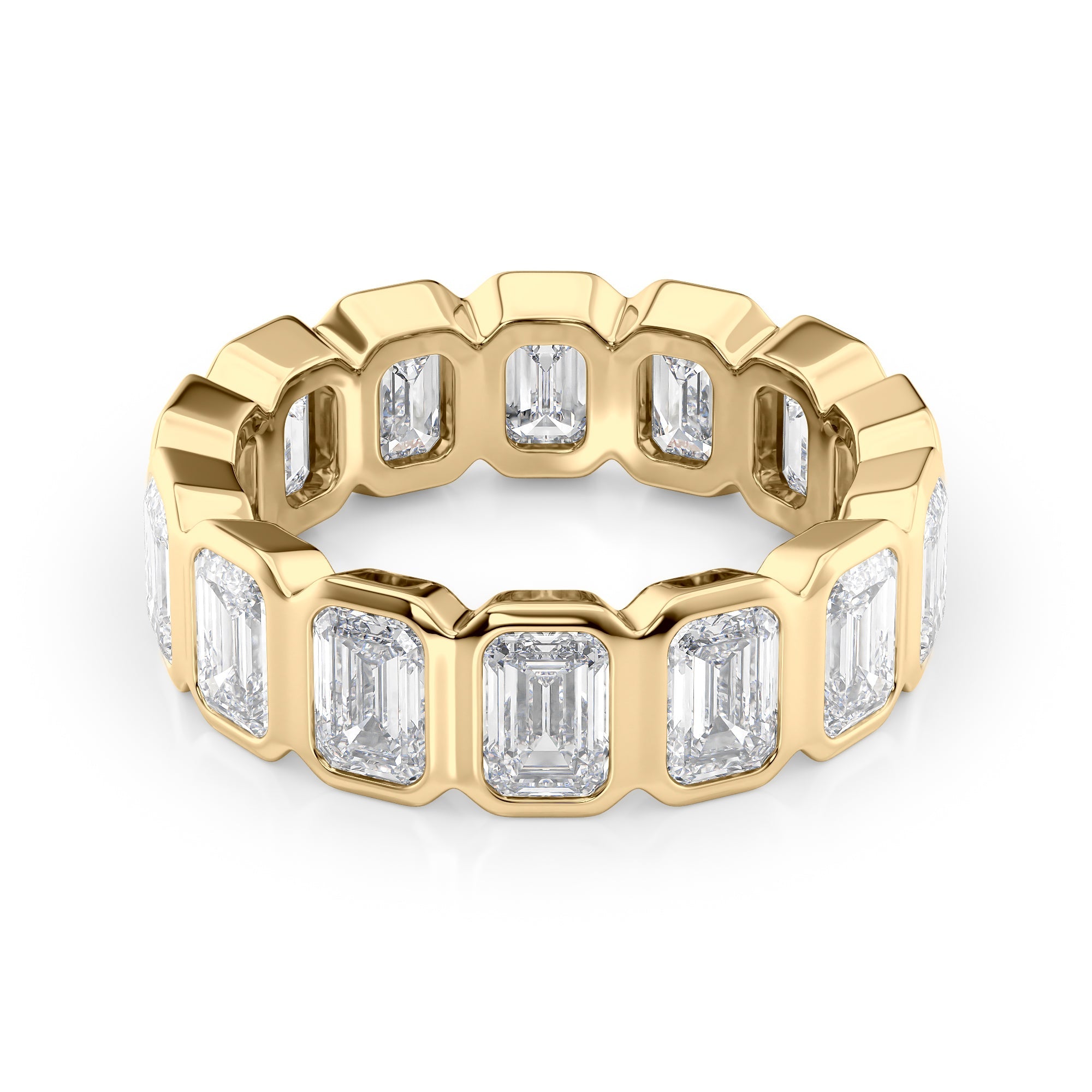 5.5ct Euphrosyne Emerald Cut Moissanite Ring - Gold