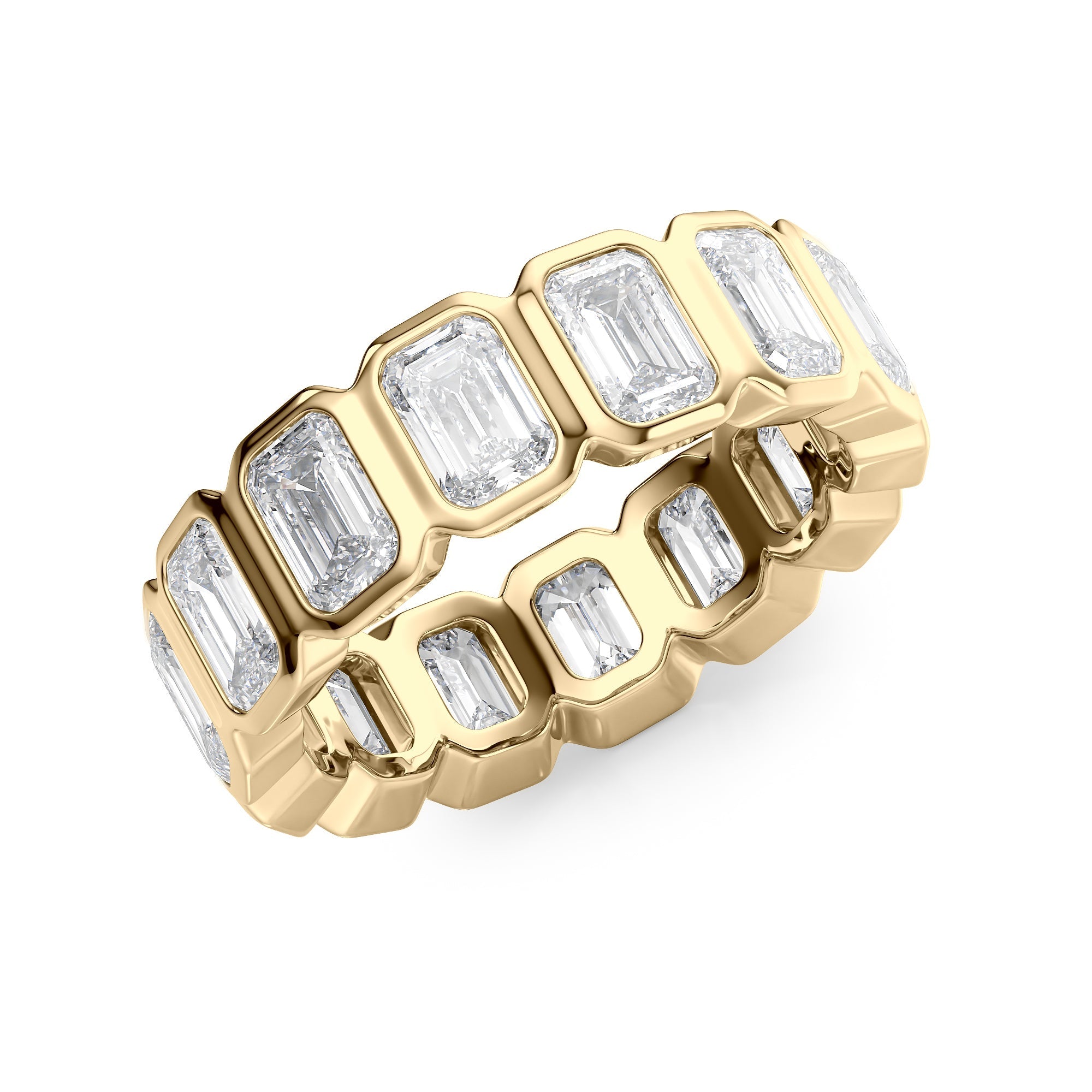 5.5ct Euphrosyne Emerald Cut Moissanite Ring - Gold