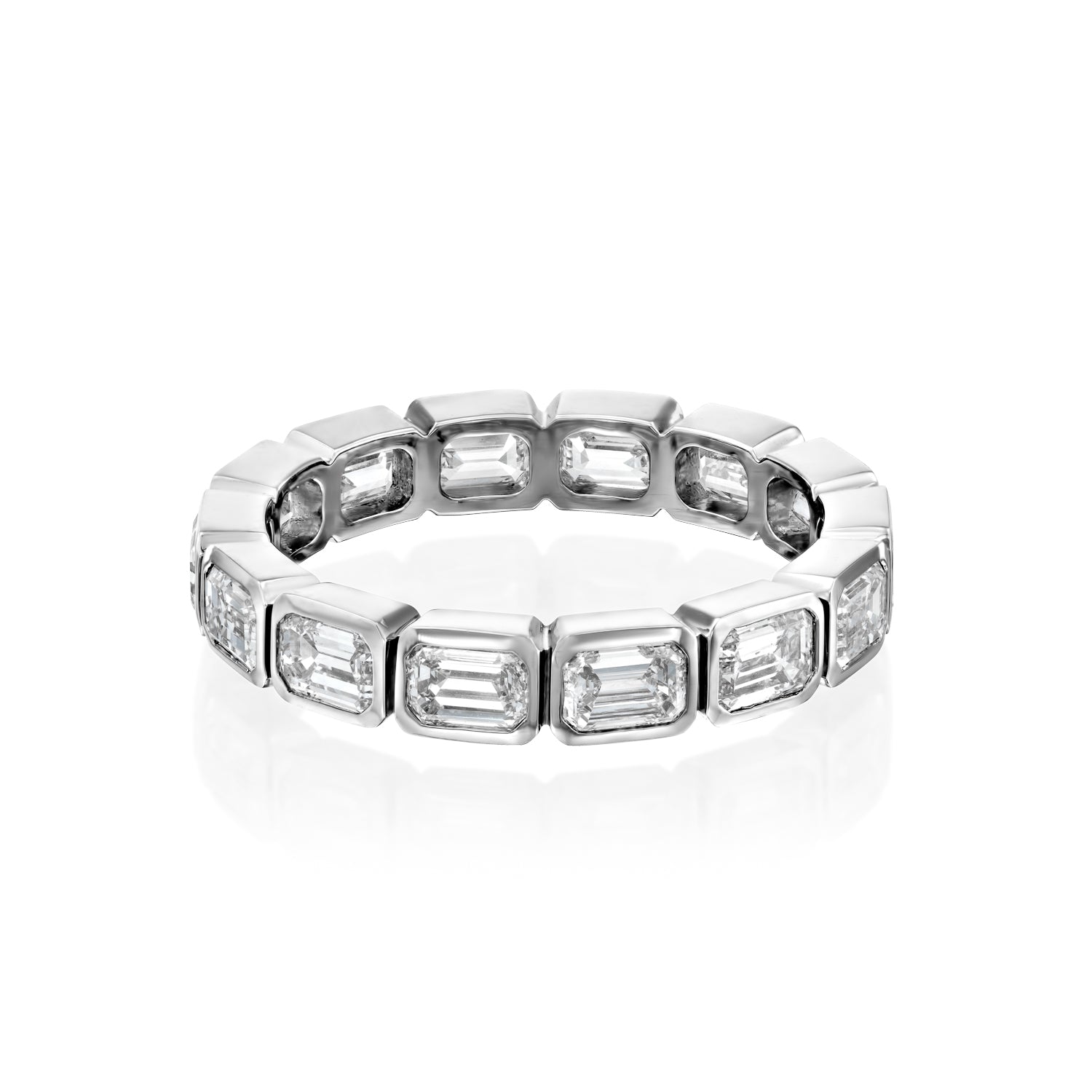 2ct Deidra Emerald Cut Moissanite Ring - Silver
