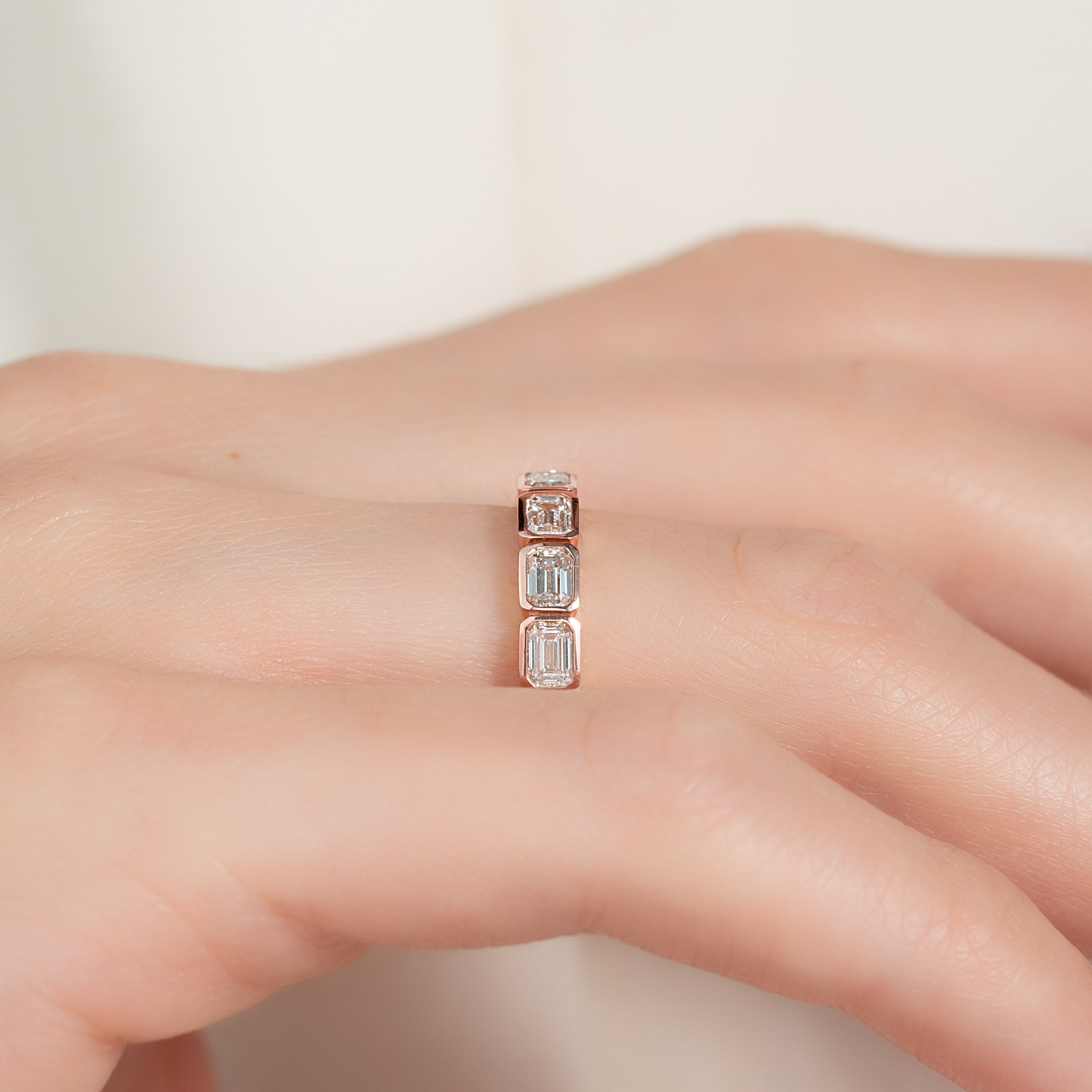 2ct Deidra Emerald Cut Moissanite Ring - Rose Gold