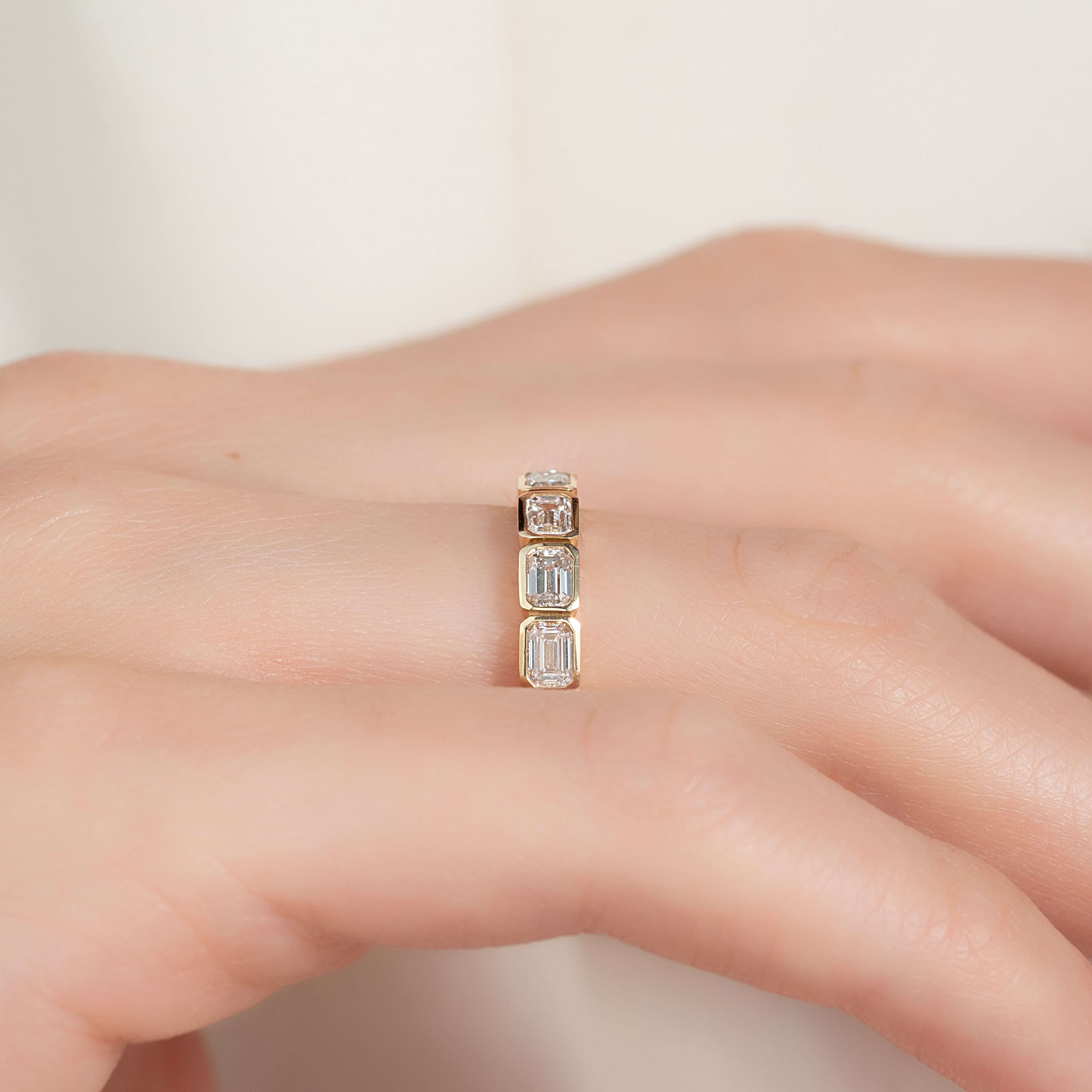 2ct Deidra Emerald Cut Moissanite Ring - Gold