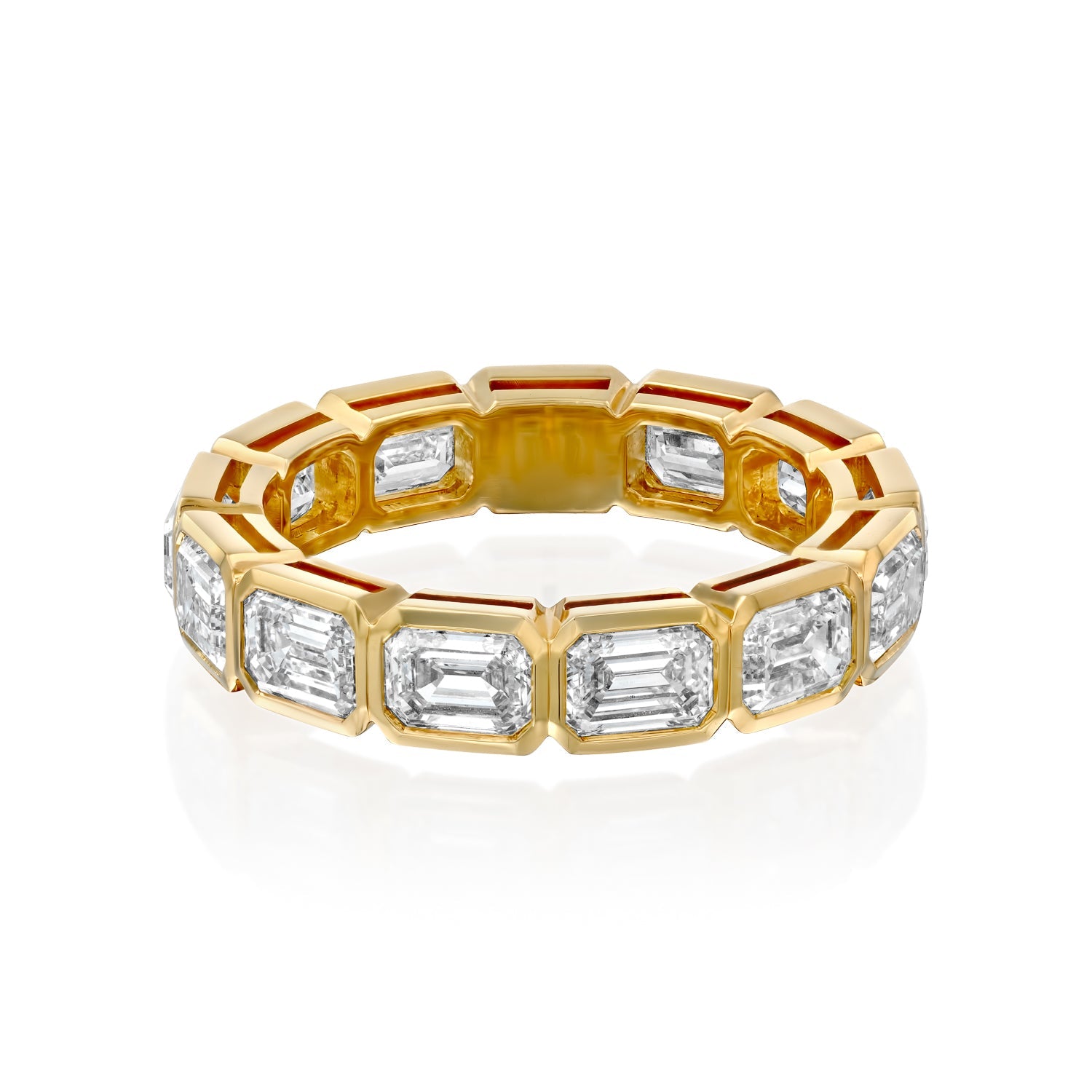 3ct Larissa Emerald Cut Moissanite Ring - Gold
