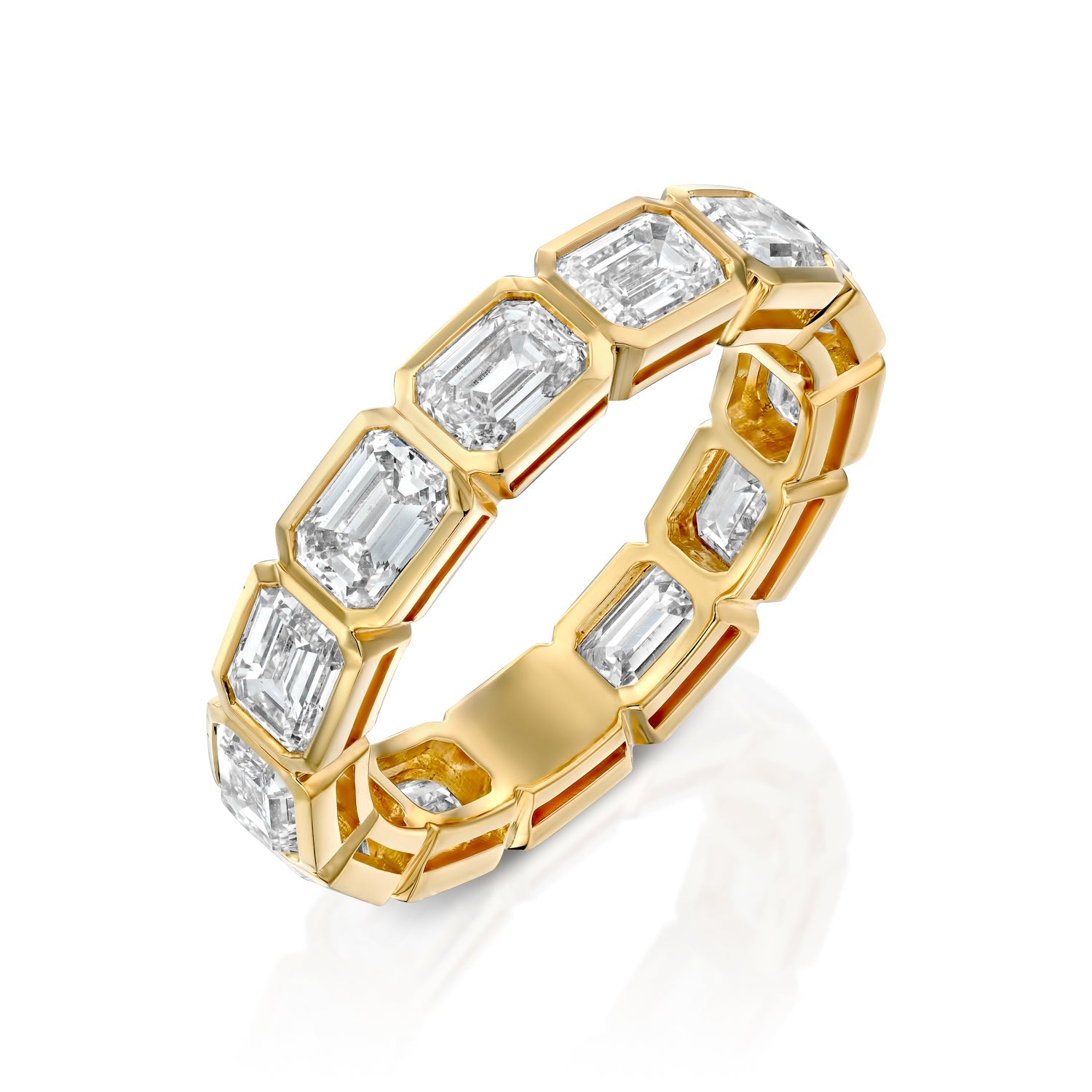 3ct Larissa Emerald Cut Moissanite Ring - Gold