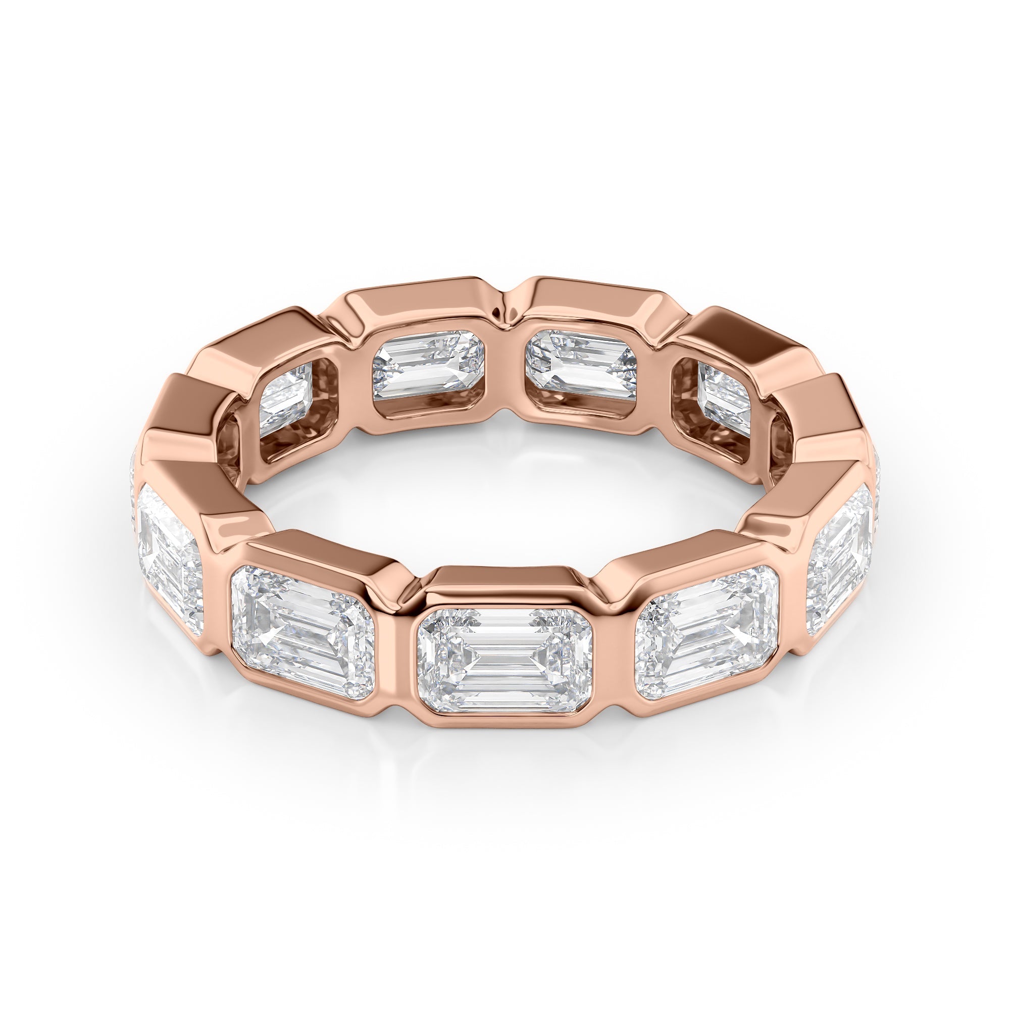 4.5ct Rosena Emerald Cut Moissanite Ring - Rose Gold