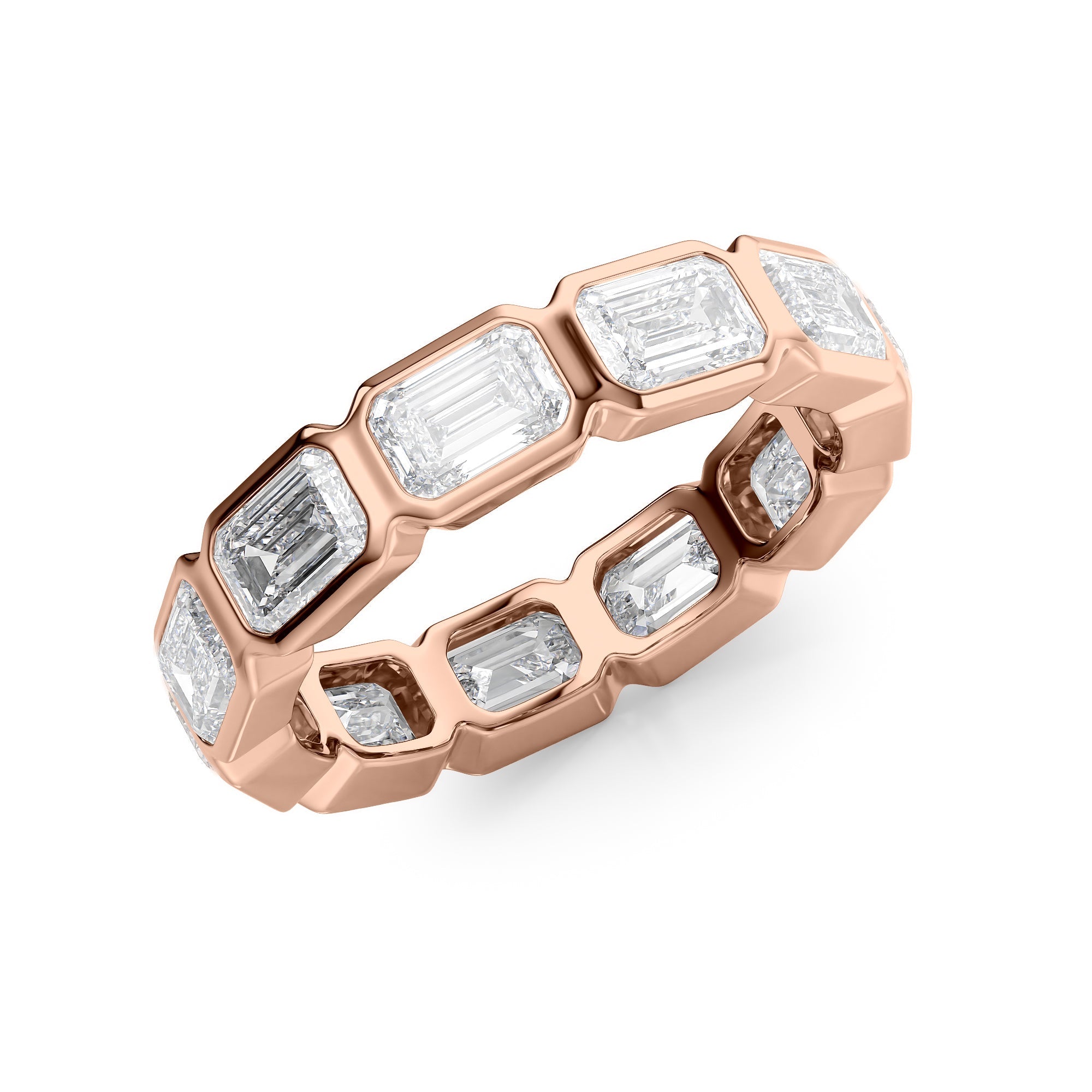 4.5ct Rosena Emerald Cut Moissanite Ring - Rose Gold