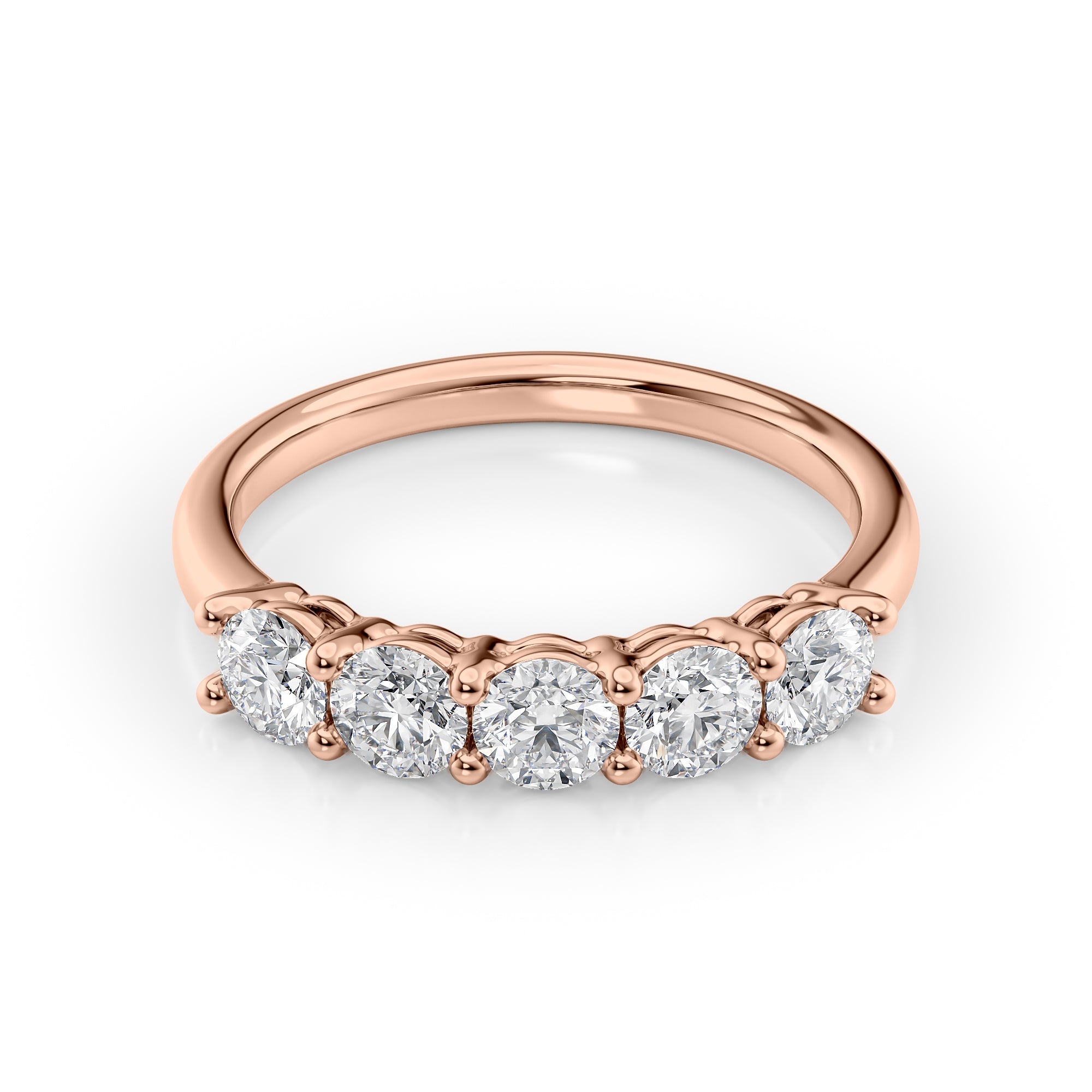 1ct Amira Round Cut Moissanite Ring - Rose Gold