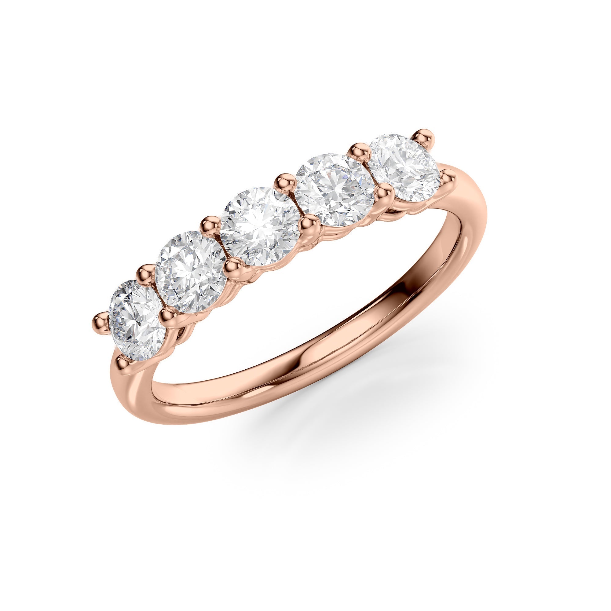 1ct Amira Round Cut Moissanite Ring - Rose Gold