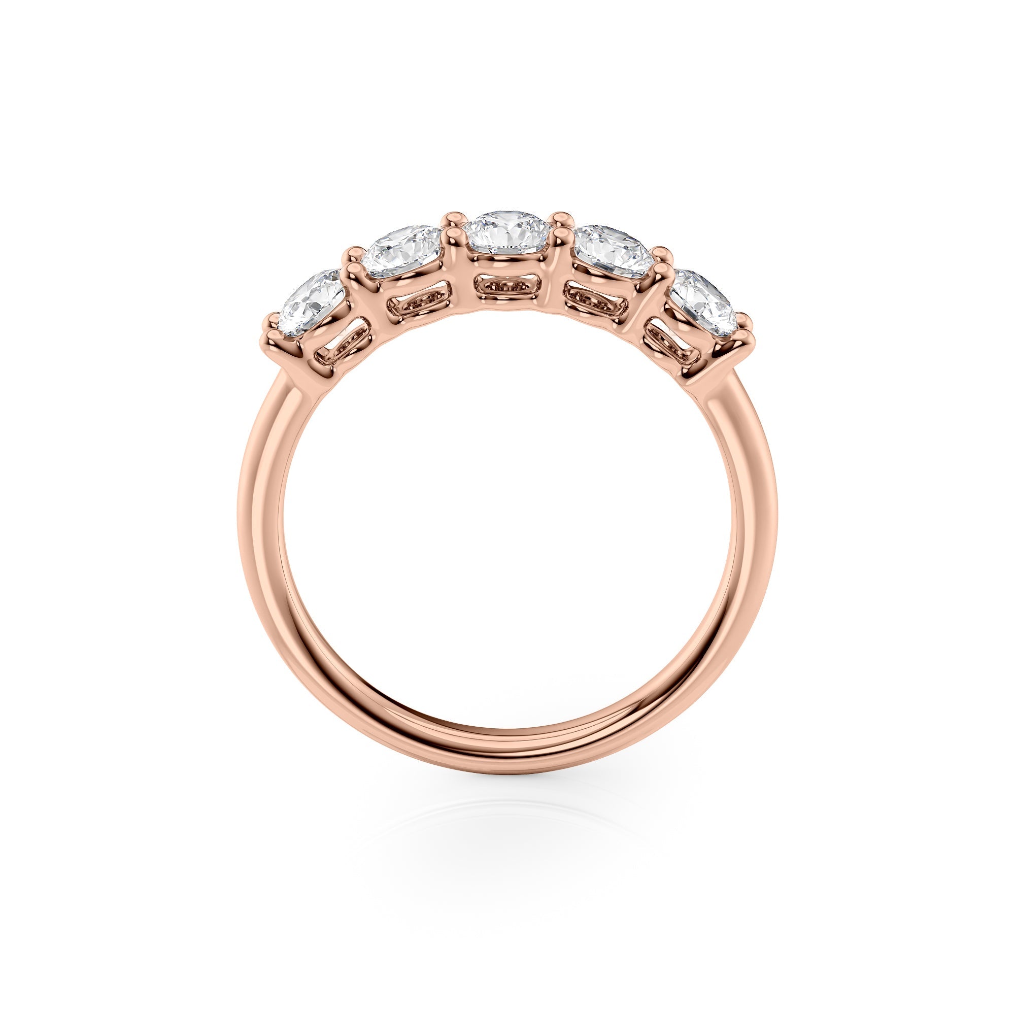 1ct Amira Round Cut Moissanite Ring - Rose Gold