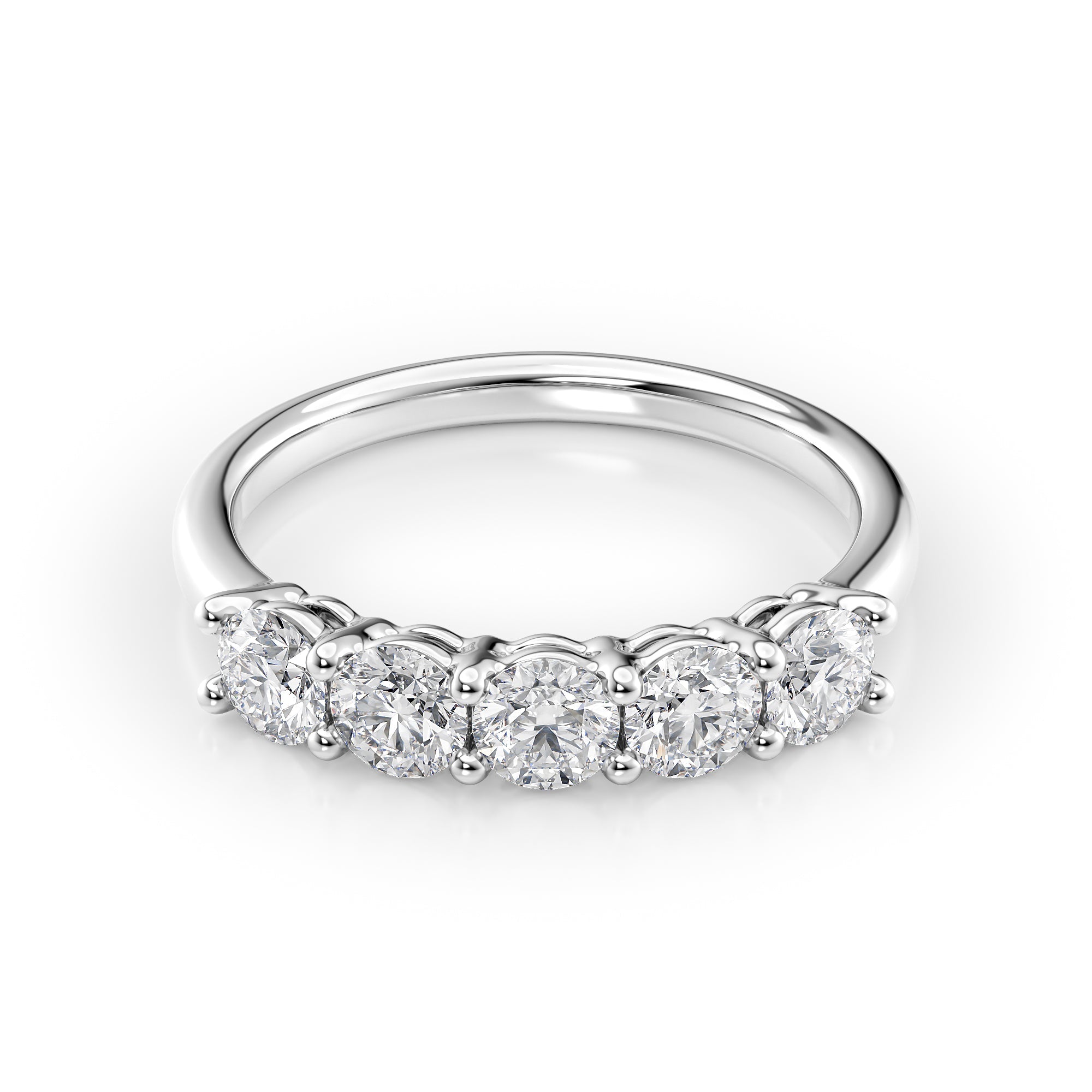 1ct Amira Round Cut Moissanite Ring - Silver