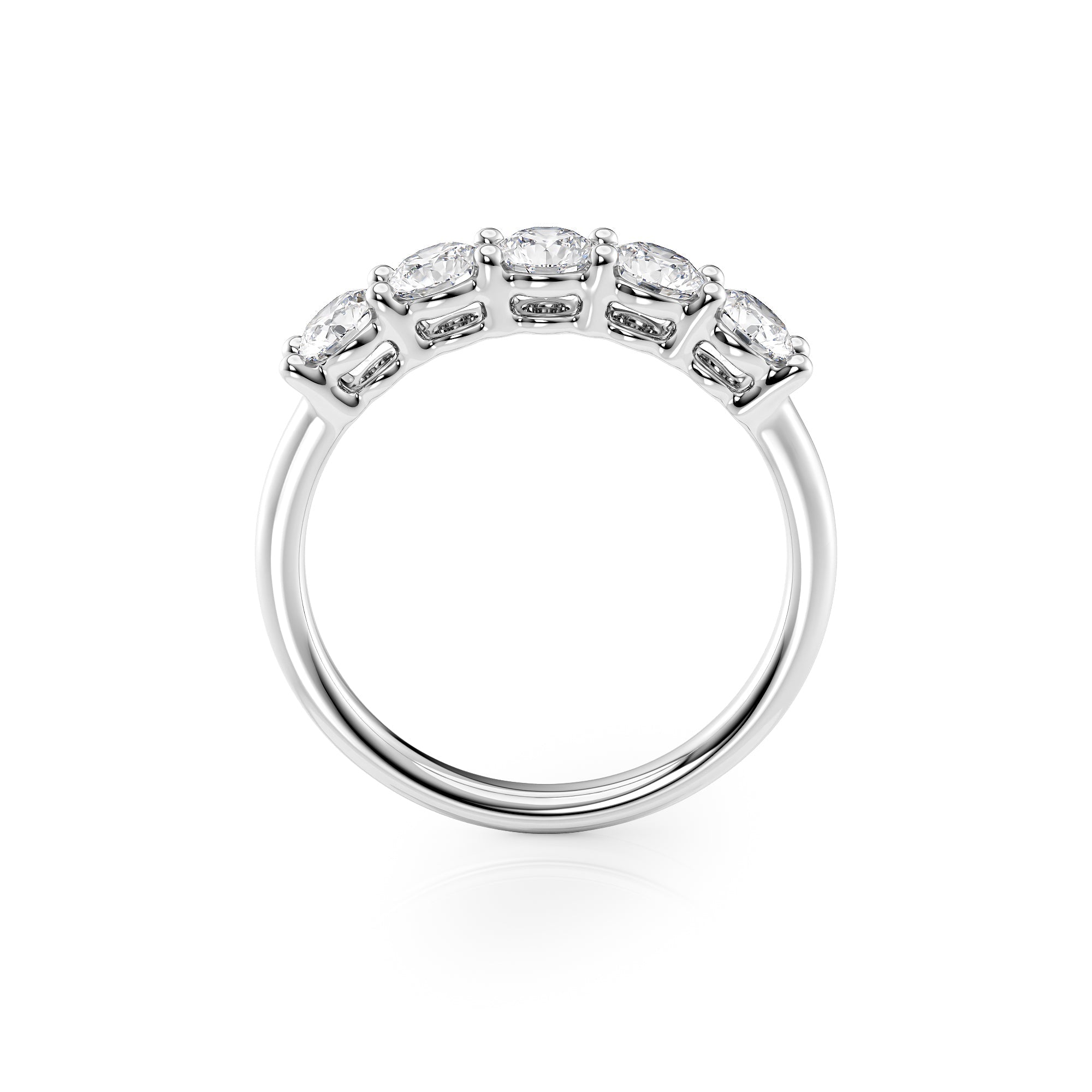 1ct Amira Round Cut Moissanite Ring - Silver